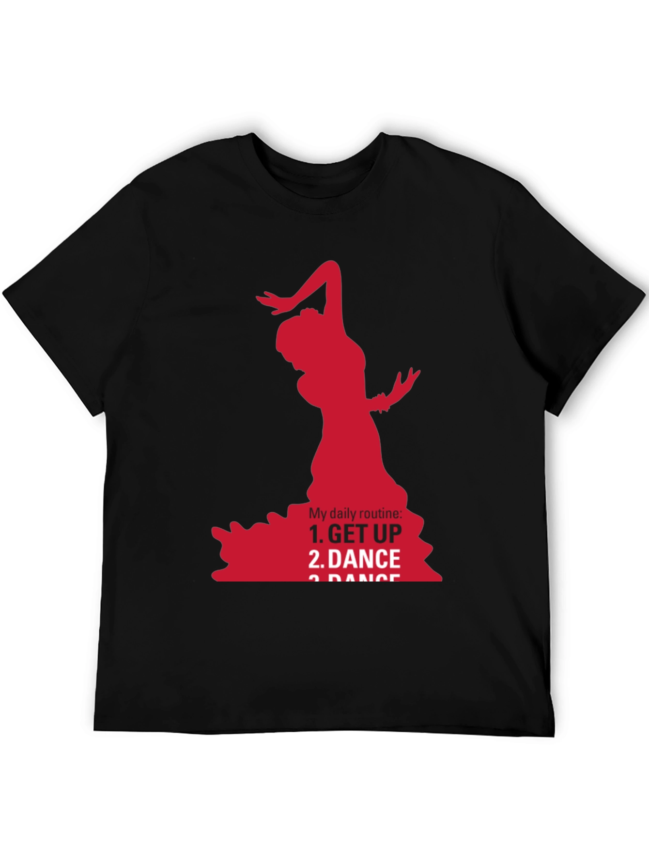 Black Flamenco Dancer Graphic Tee - Daily Routine T-Shirt view 5