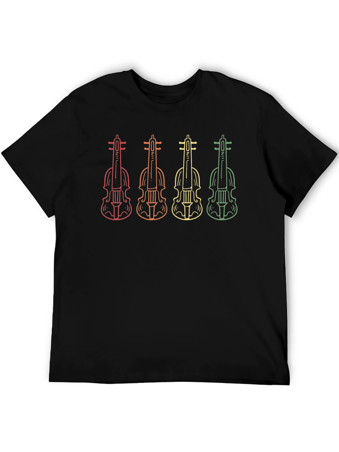 Black Retro Violin Graphic Tee - Music Lover Shirt view 5