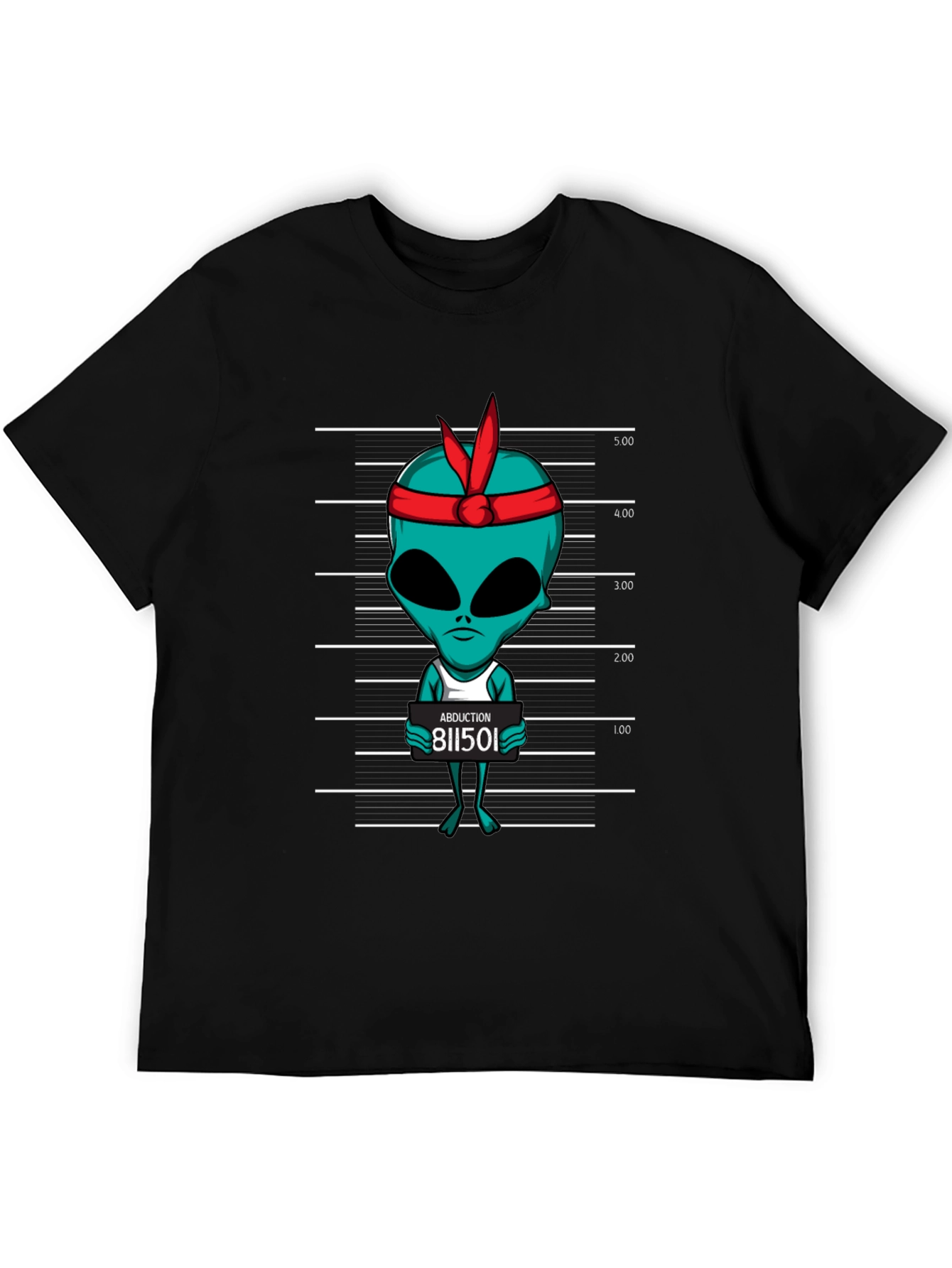 Black Alien Mugshot Graphic Tee - Abduction T-Shirt view 5