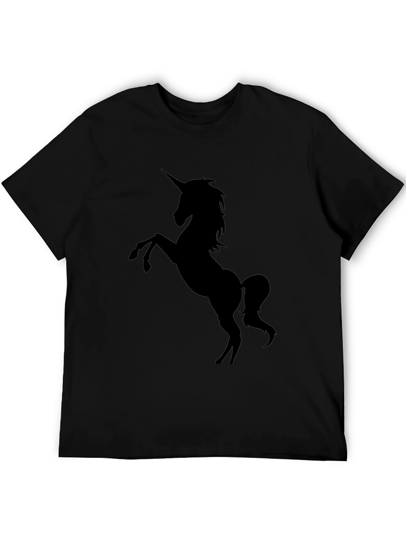 Black Unicorn Graphic Tee - Black Cotton T-Shirt view 5
