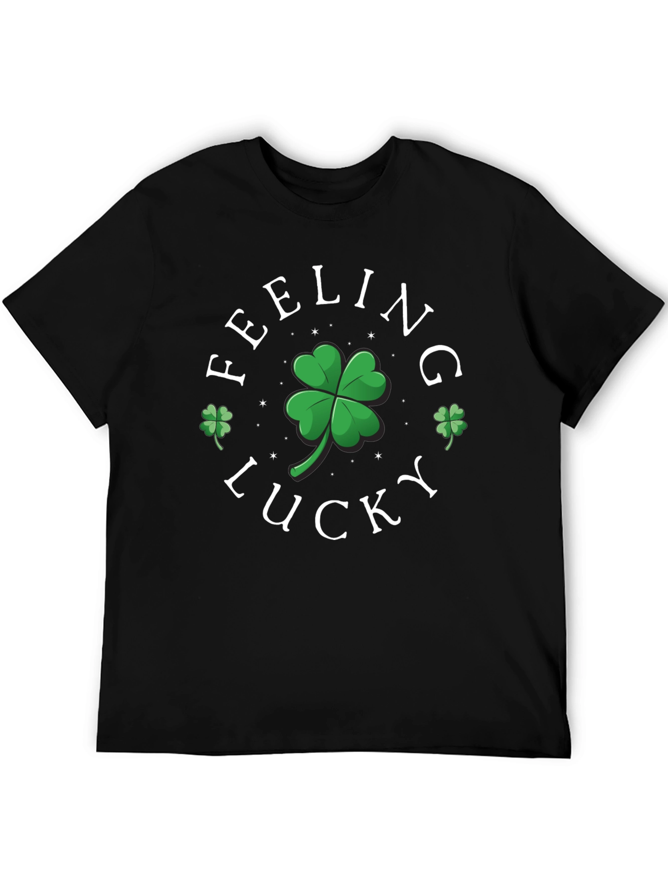 Black Feeling Lucky Shamrock Graphic Tee view 5
