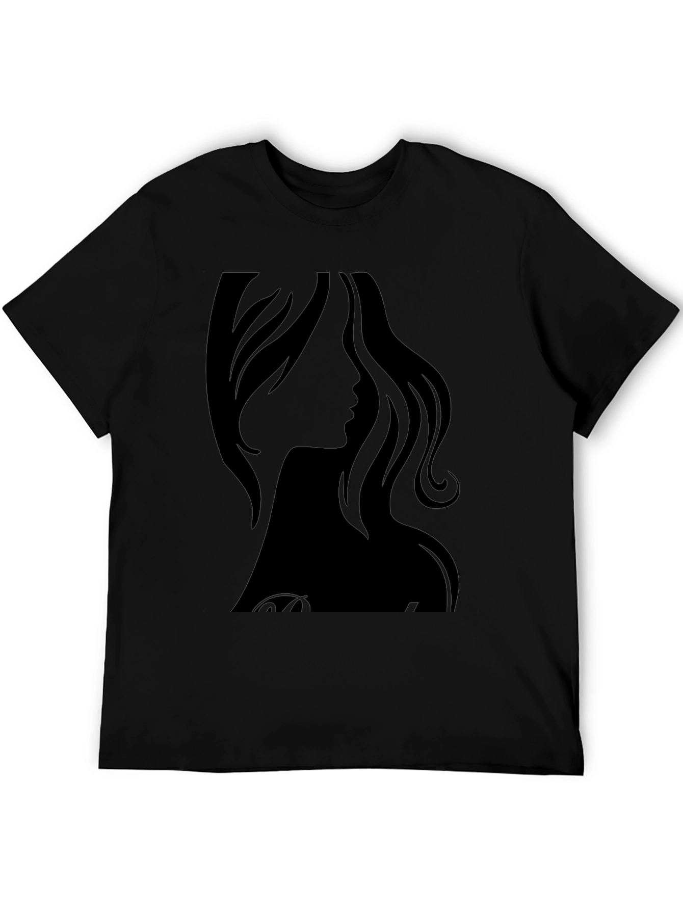 Silhouette Woman Graphic Black T-Shirt - 5