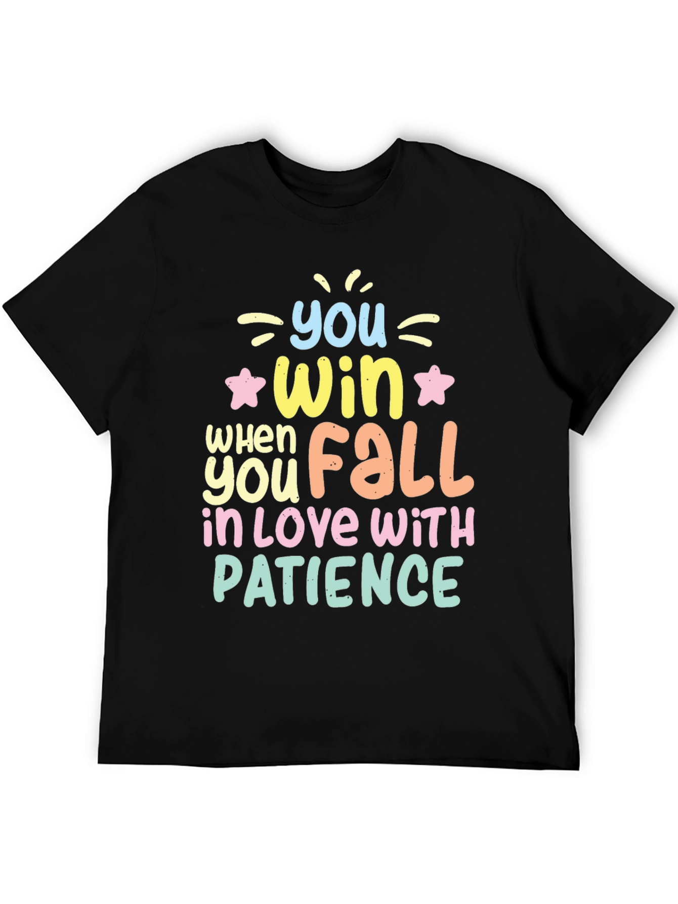Black Win With Patience T-Shirt - Inspiring Graphic Tee view 5