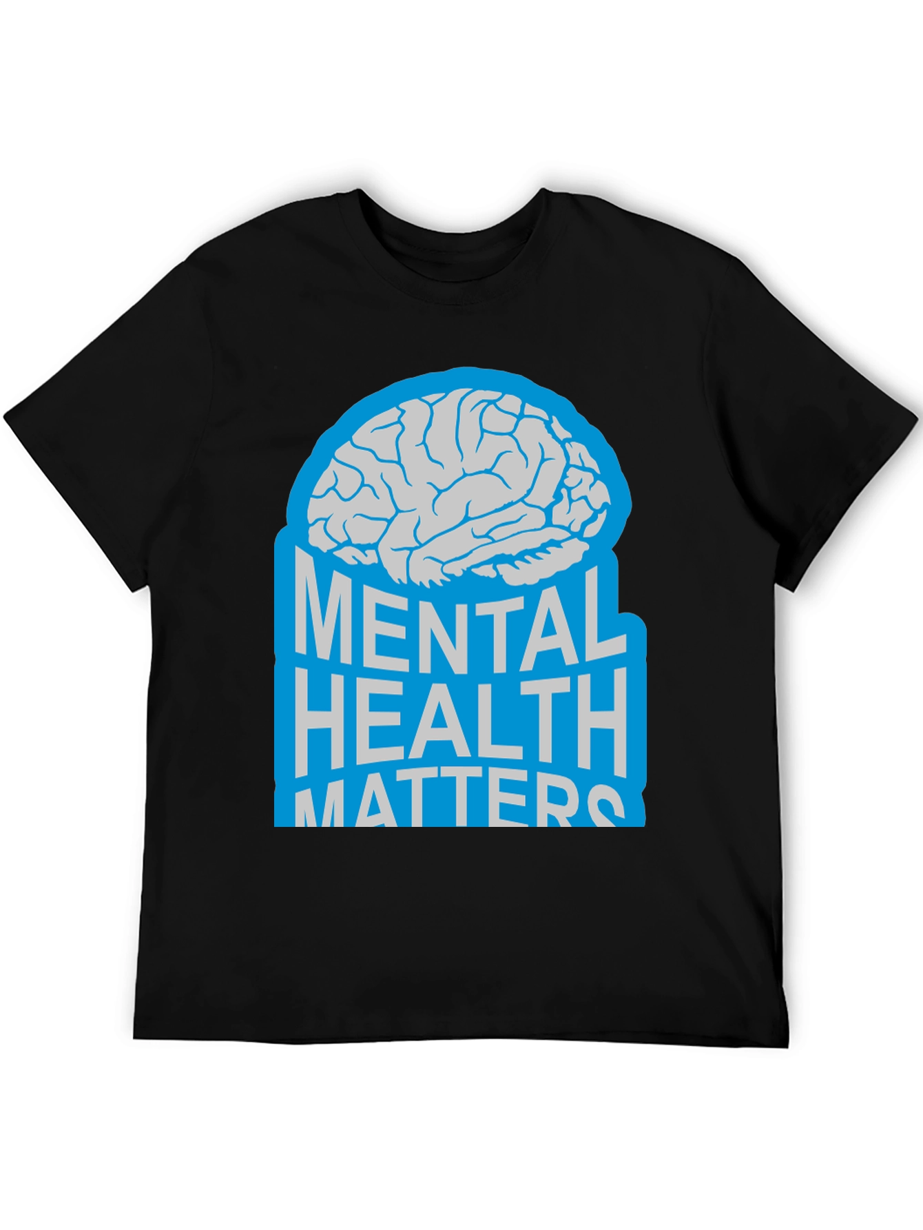 Black Mental Health Matters Brain Graphic T-Shirt view 5