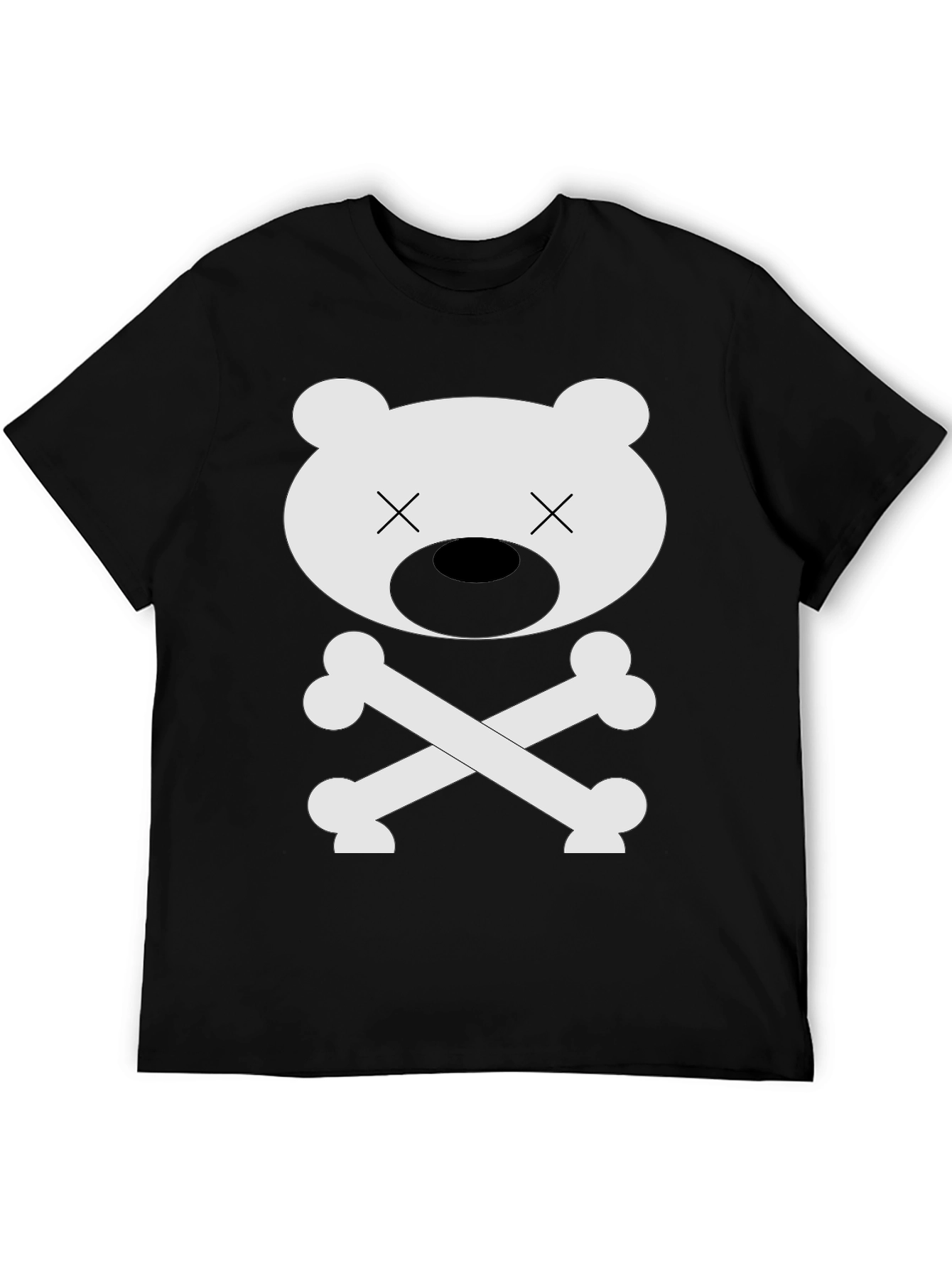 Black Bear Bones Graphic T-Shirt - Men's Crew Neck view 5