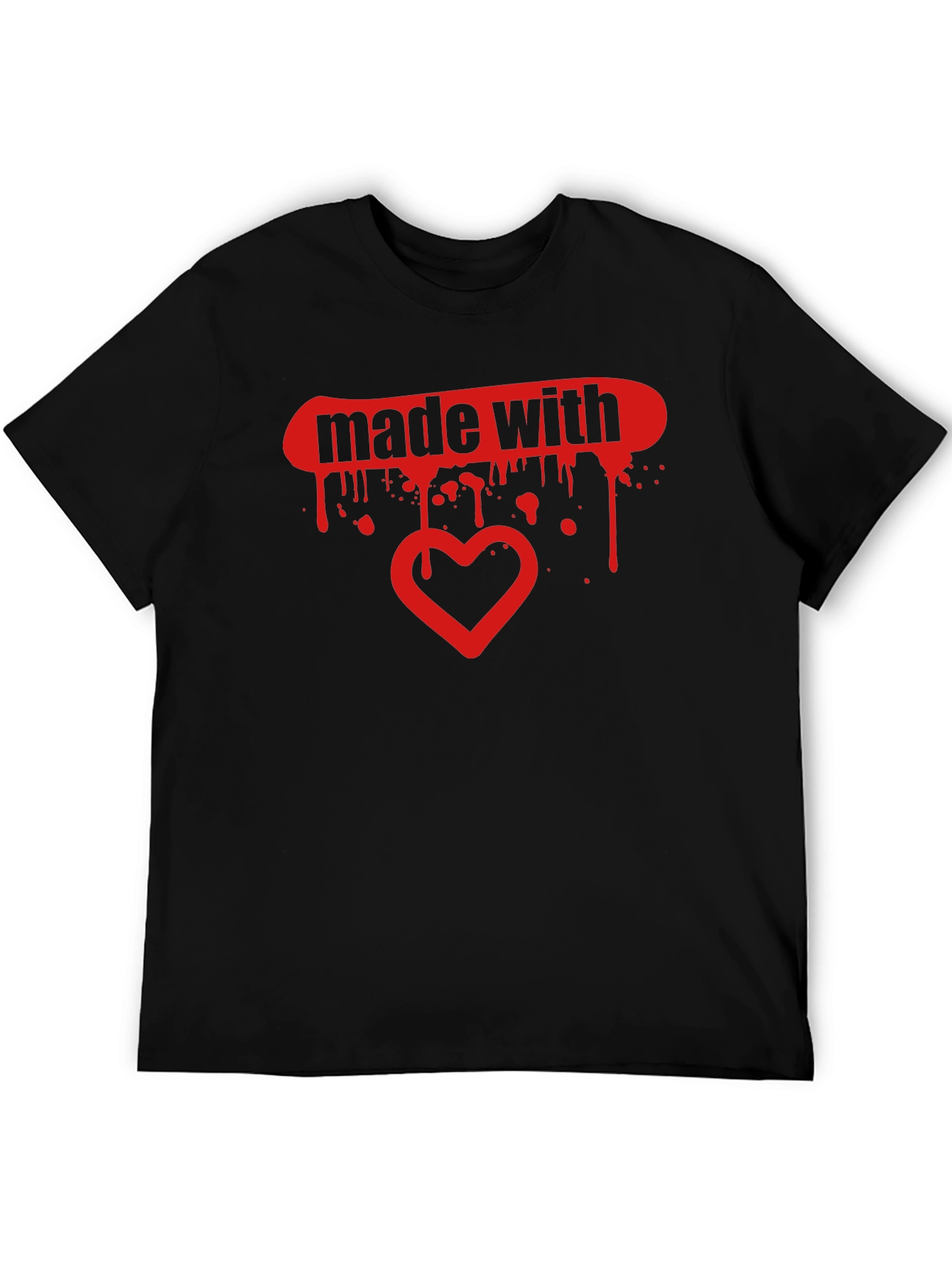 Black Made With Love Graphic Tee - Soft Black Cotton T-Shirt view 5
