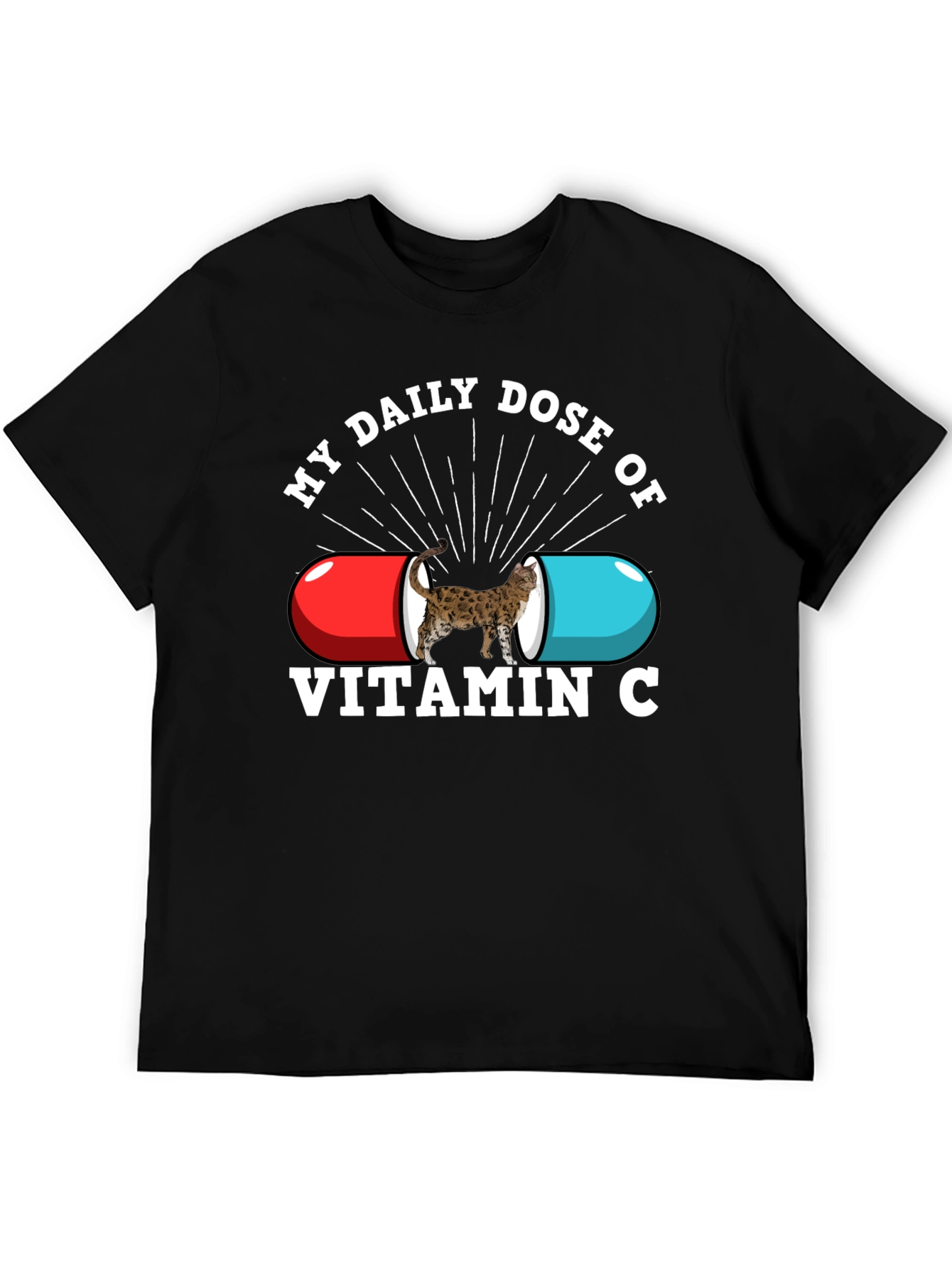 Black My Daily Dose of Vitamin C Novelty T-Shirt view 5