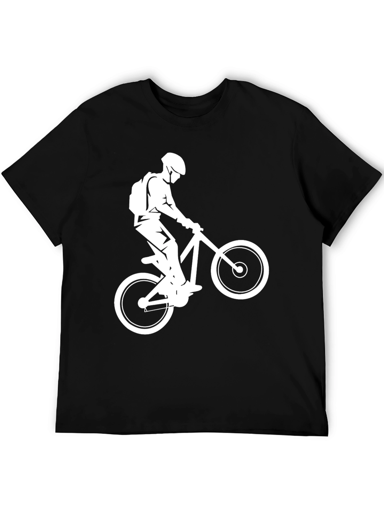Black Mountain Biker Graphic Tee - Black Cotton T-Shirt view 5