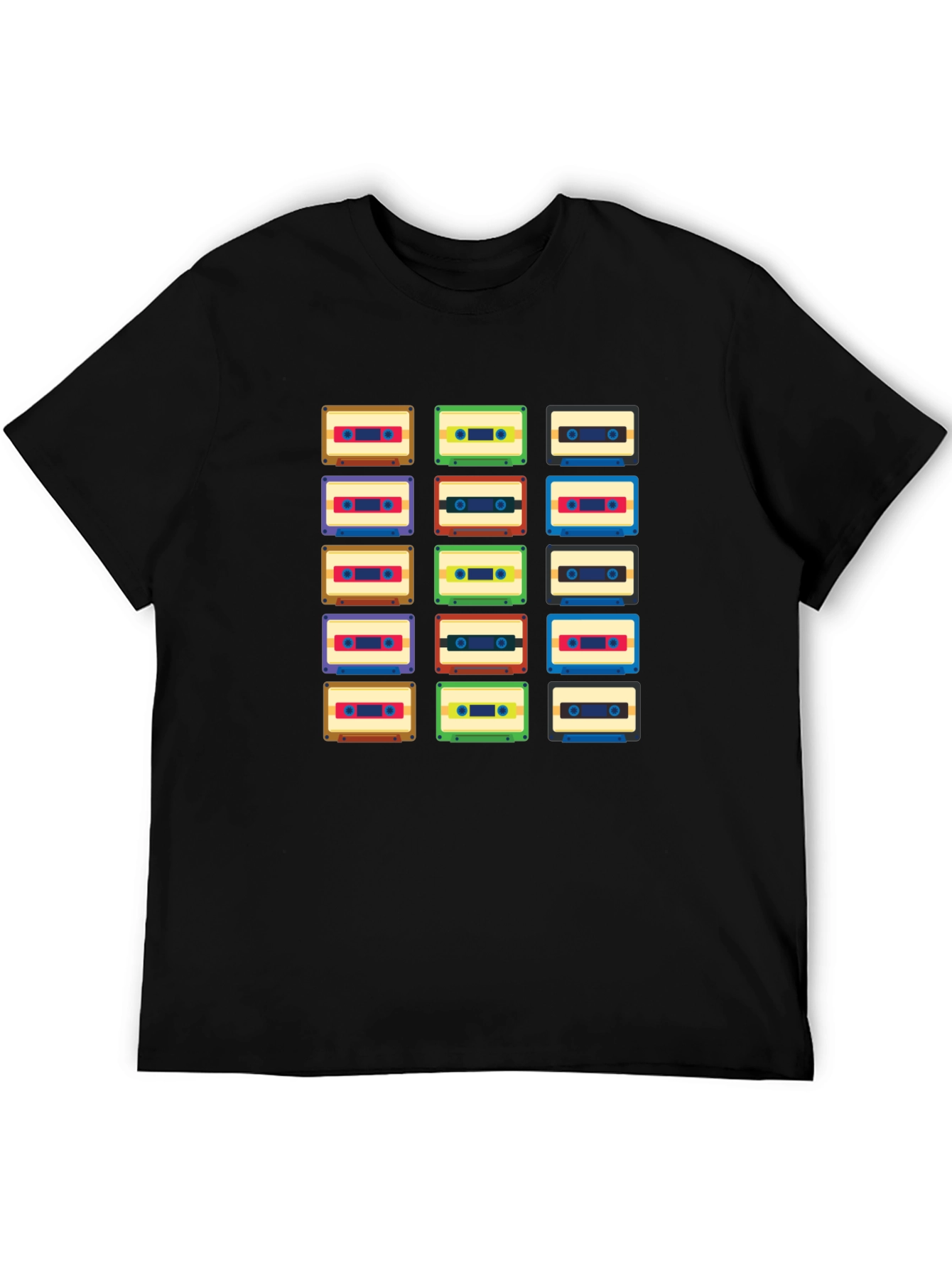 Black Retro Cassette Tape T-Shirt - Vintage Music Lover Tee view 5