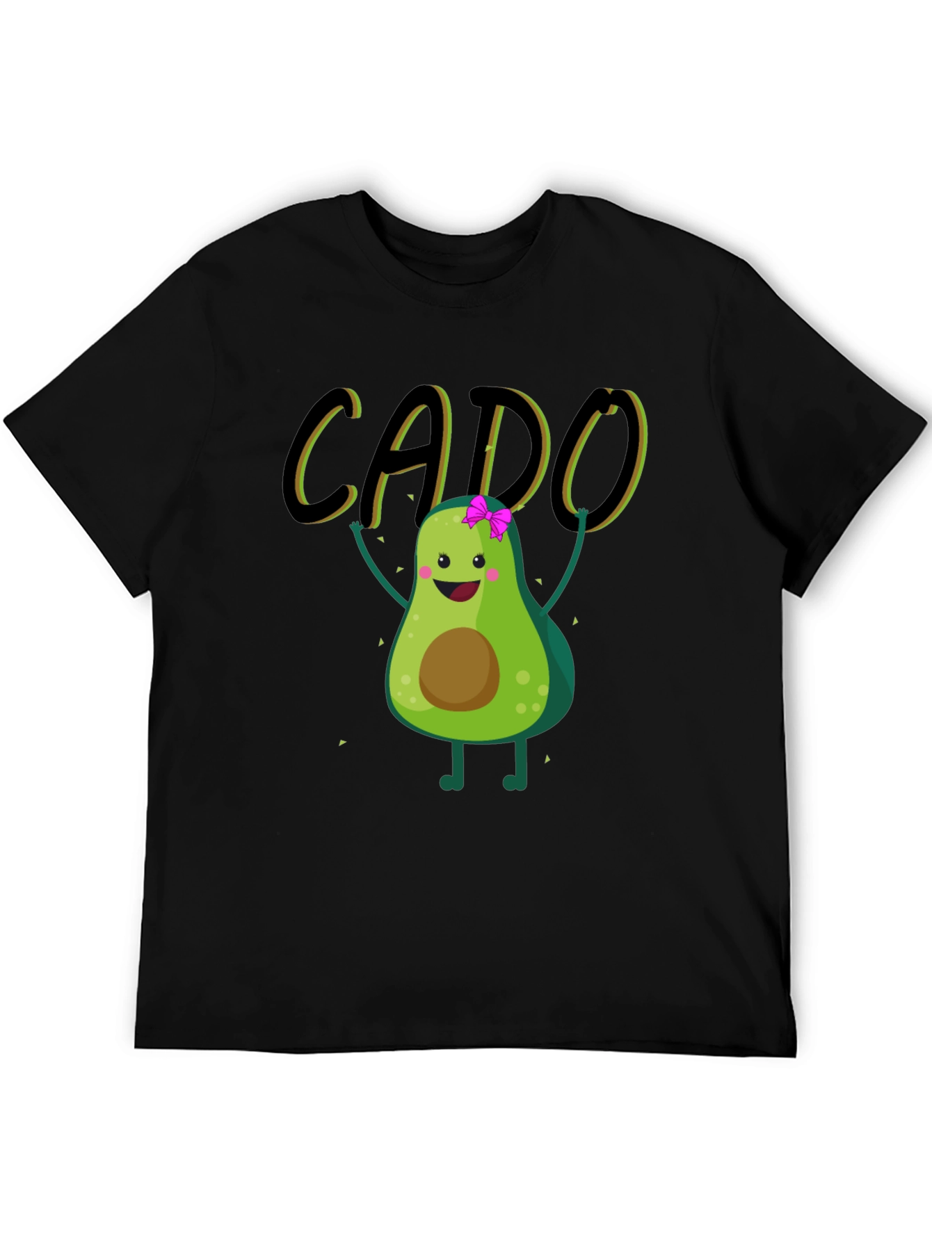 Black Funny Avocado Black T-Shirt - CADO view 5