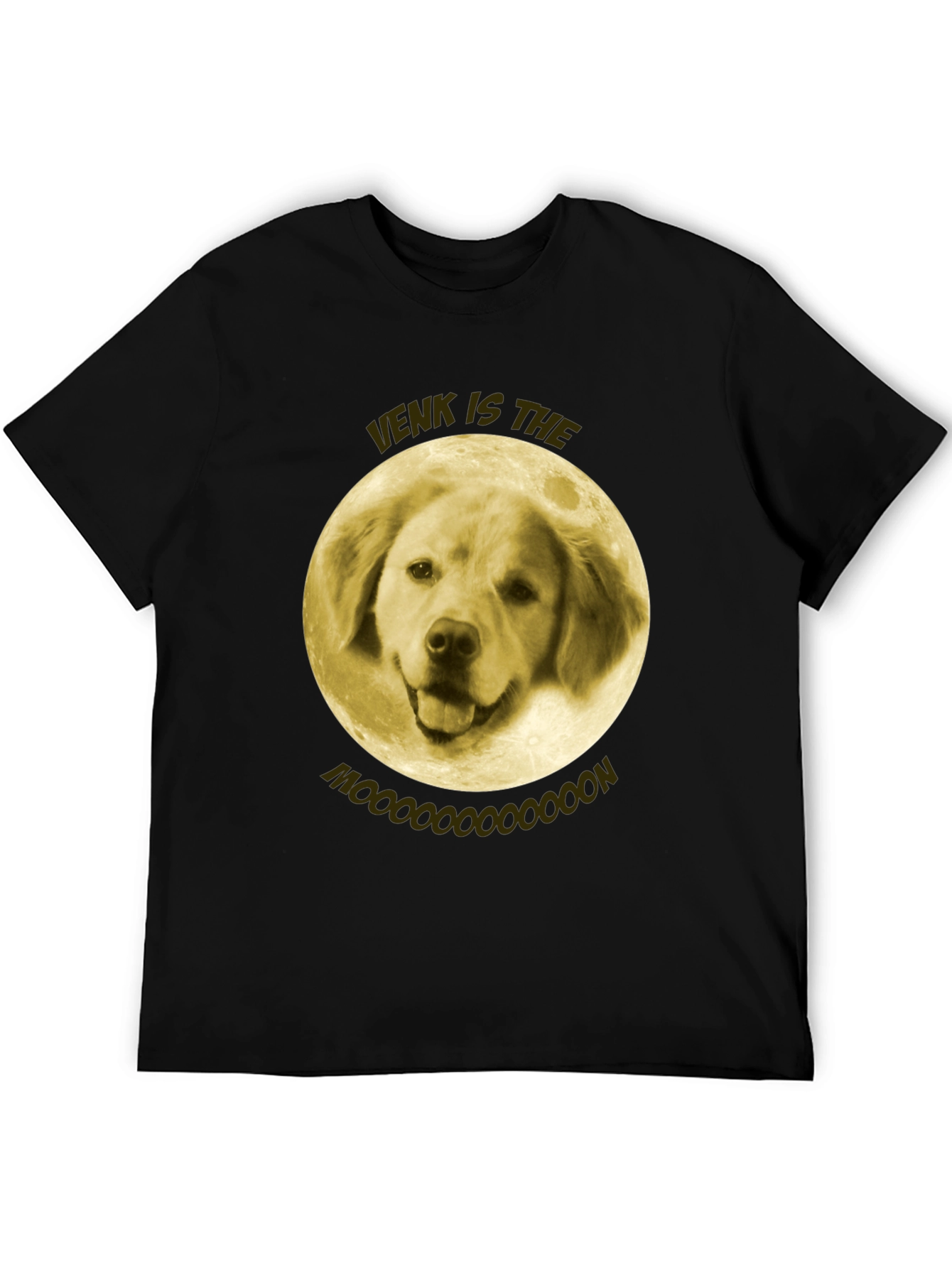 Black Venk Is The Moooon T-Shirt - Golden Retriever Dog view 5