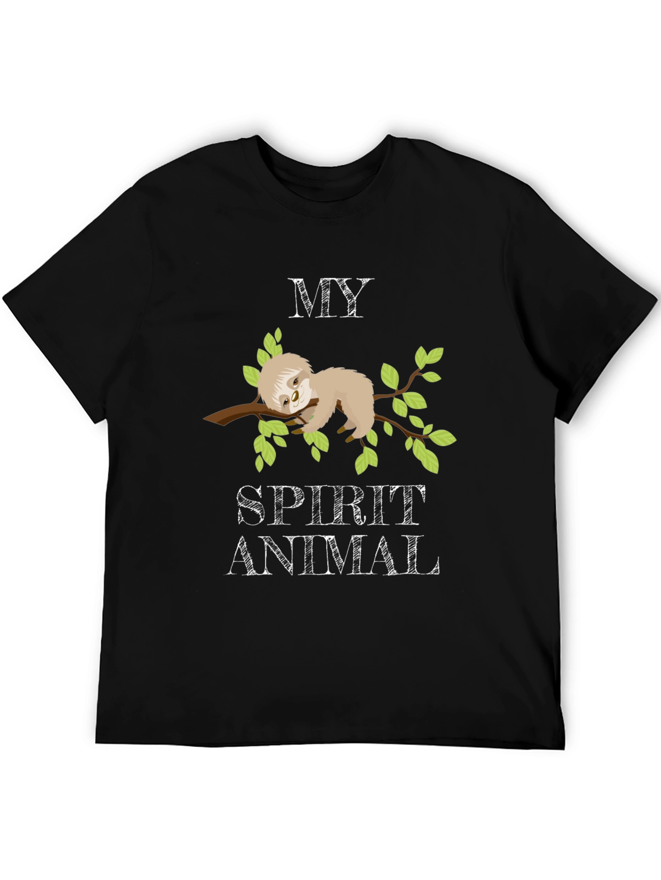 Black Sloth Spirit Animal Graphic T-Shirt view 5
