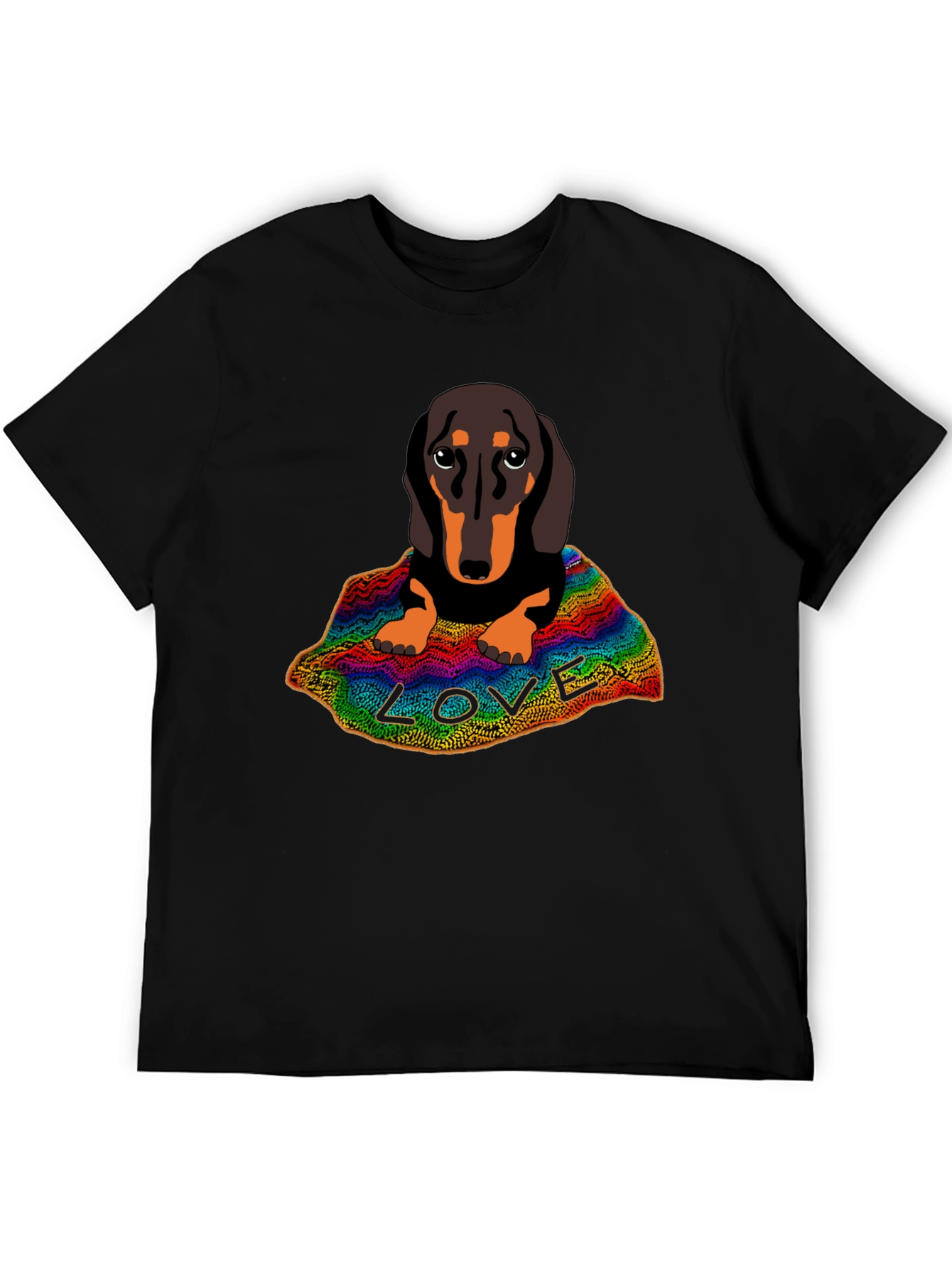 Black Dachshund LOVE Graphic T-Shirt view 5