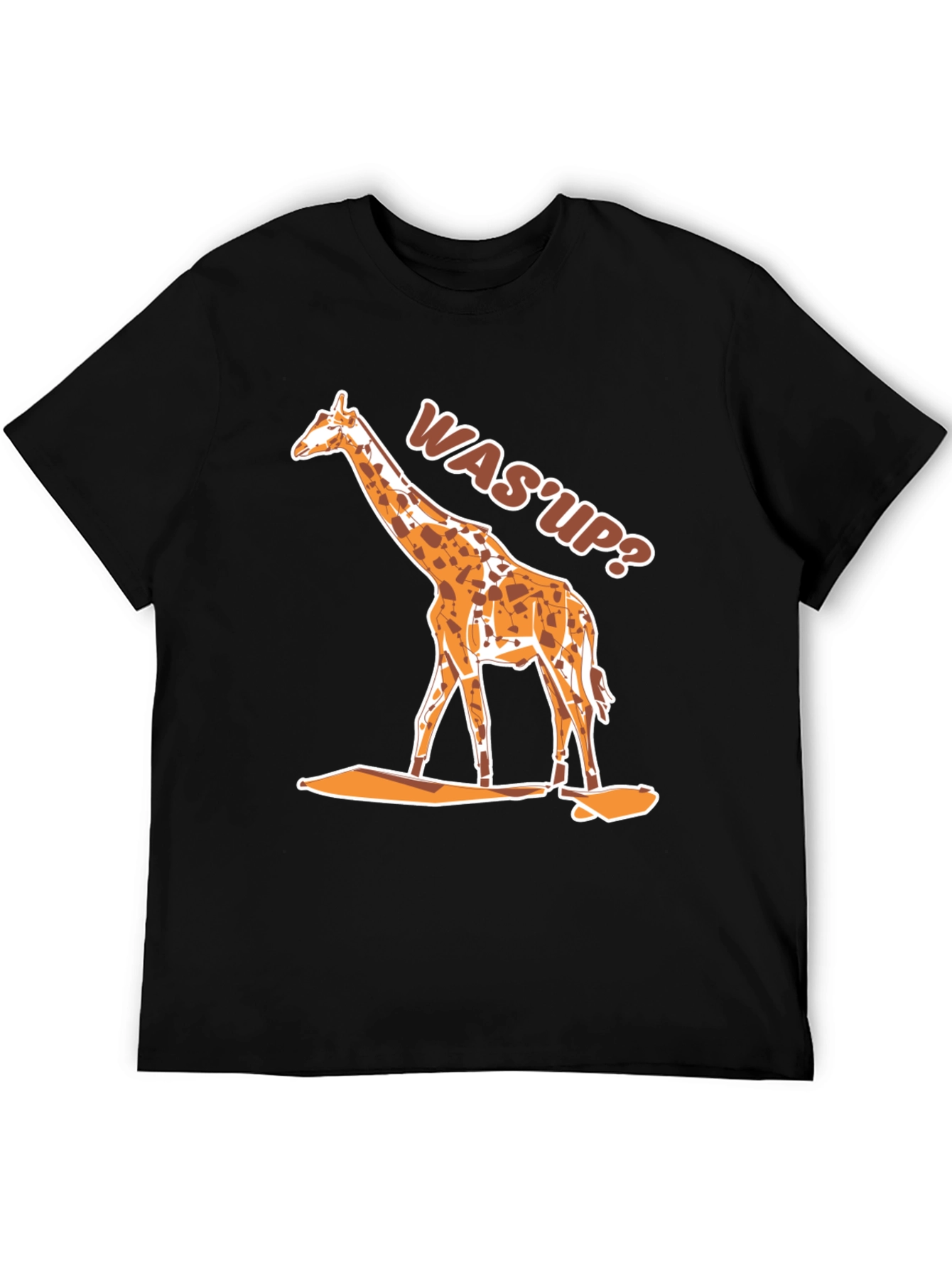 Black Giraffe Was'Up Graphic Tee - Black T-Shirt view 5