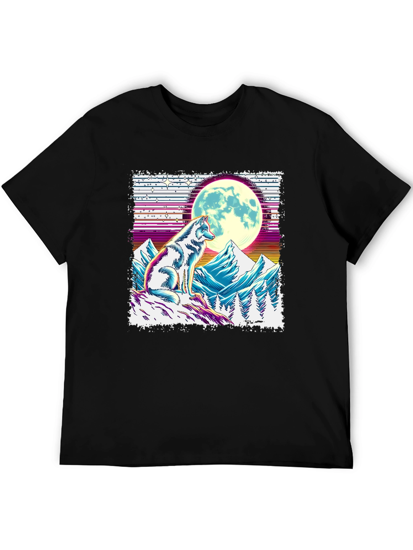 Black Wolf Moon Graphic Tee - Unique Design view 5