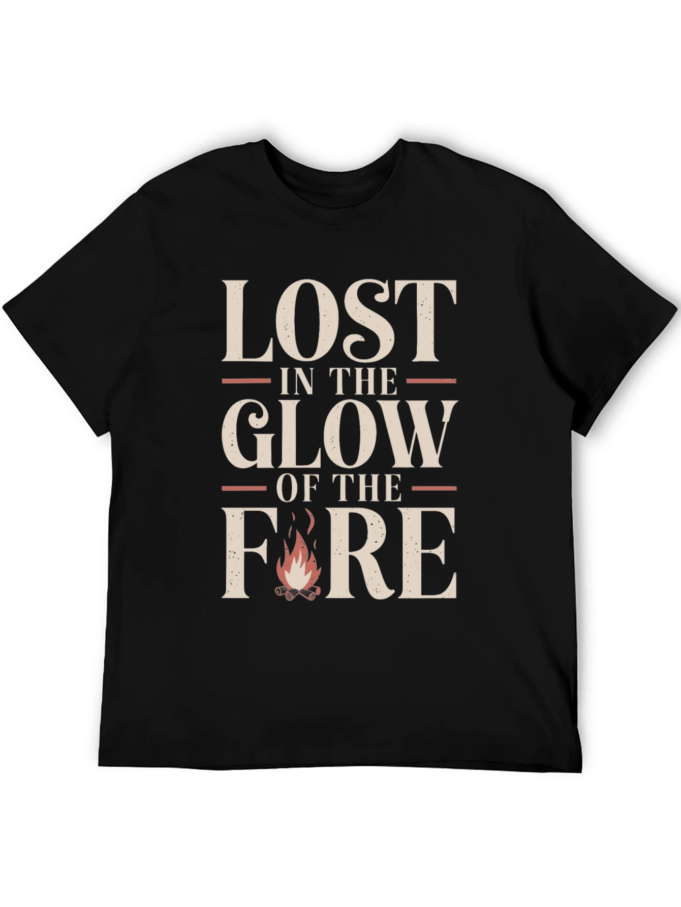 Black Lost in the Glow of the Fire Graphic Tee view 5