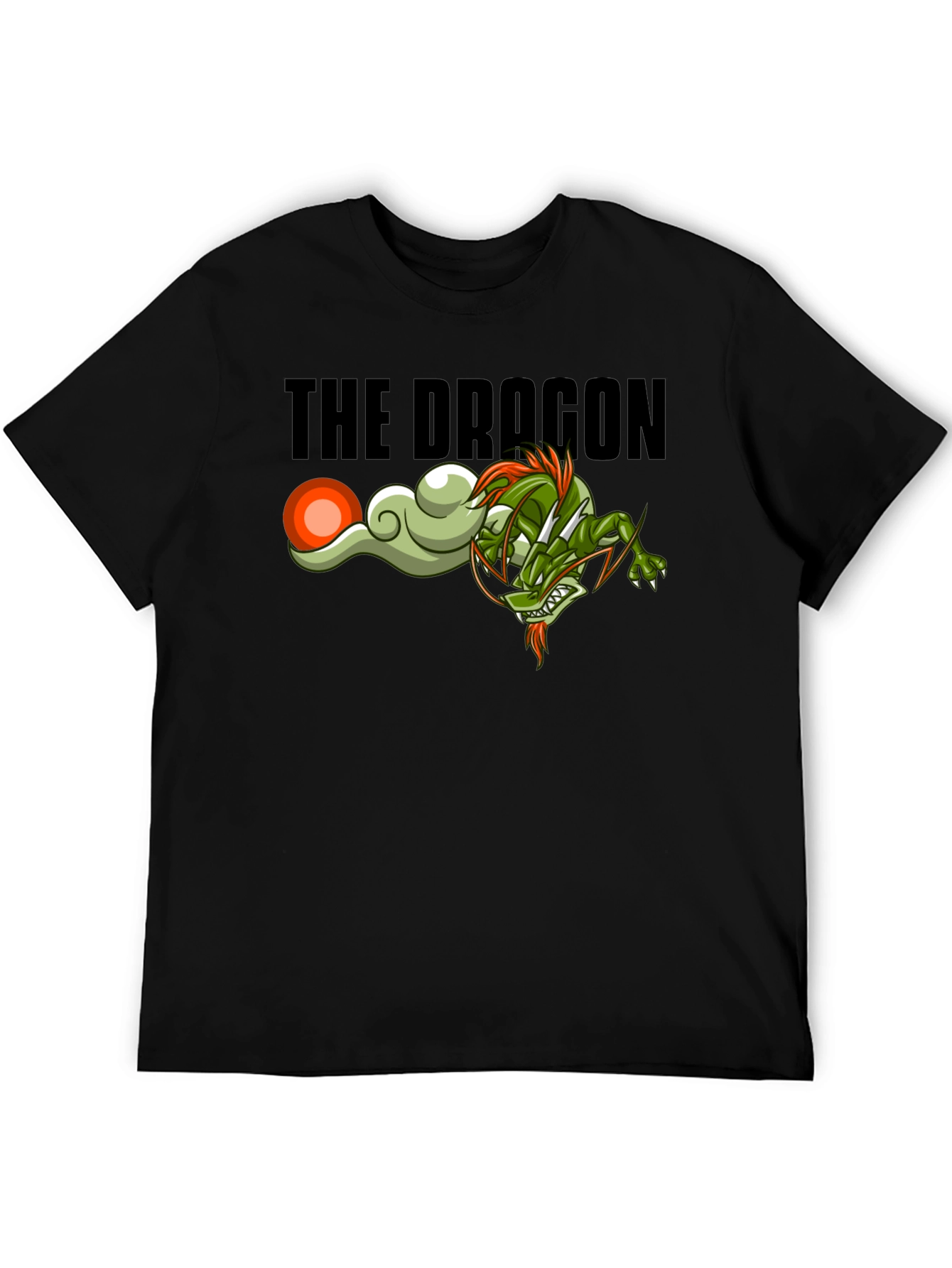 The Dragon Graphic Print Tee - Black Cotton Blend - 5