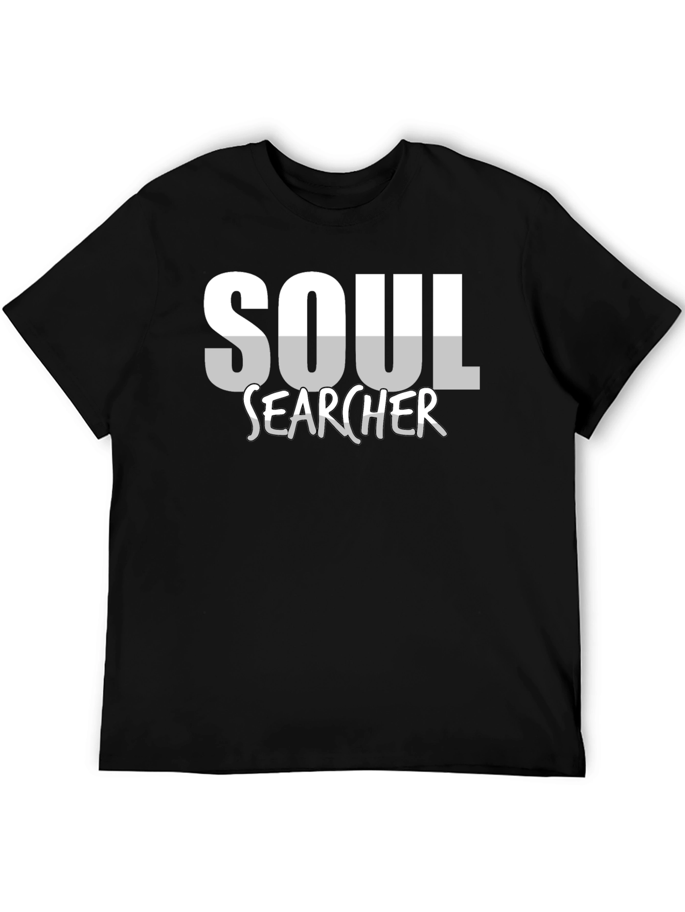 Black Soul Searcher Graphic Tee - Black Cotton Casual Shirt view 5