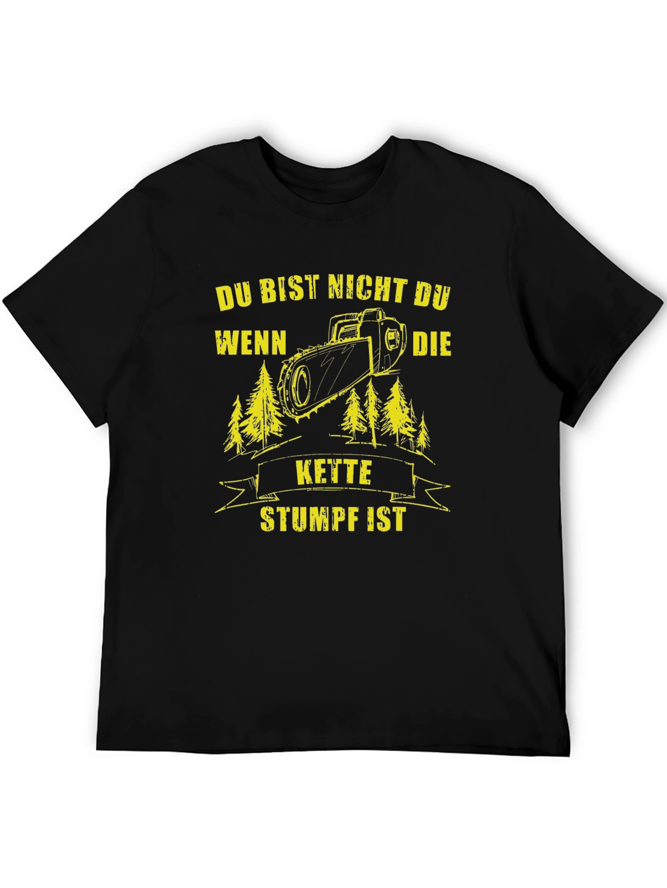 Black Du Bist Nicht Du T-Shirt: Lumberjack Chainsaw Graphic Tee view 5