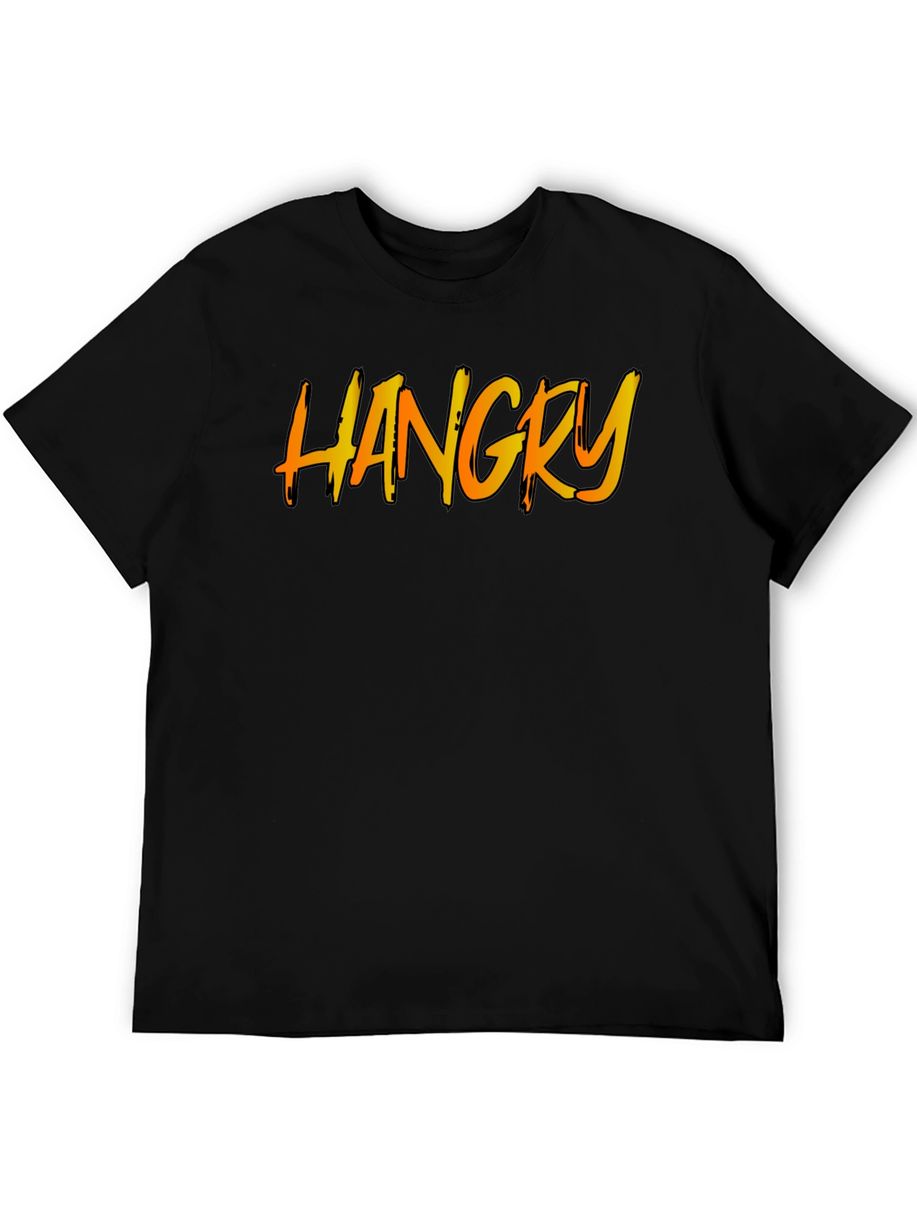 Black Hangry T-Shirt - Black Cotton Crew Neck view 5