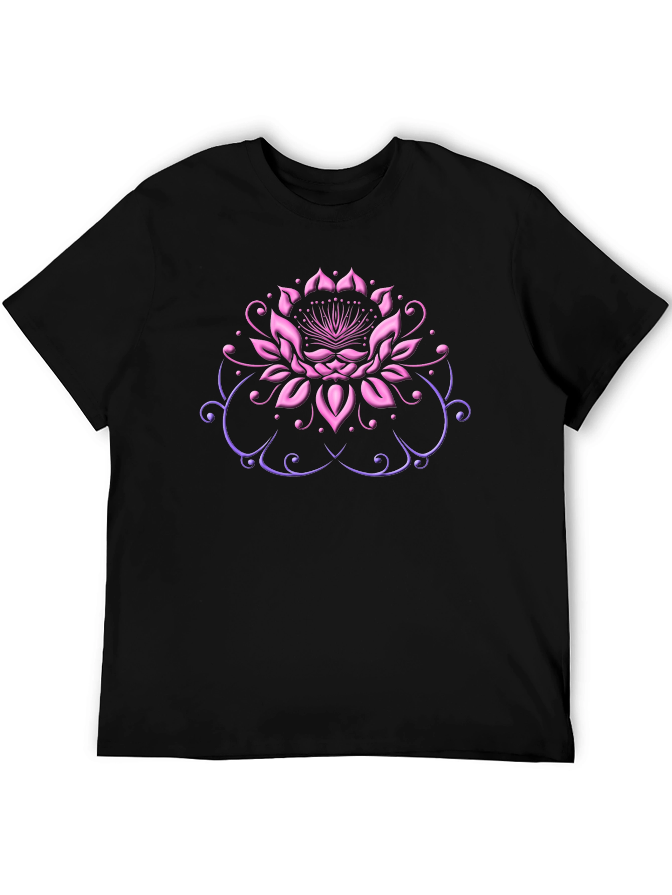 Black Lotus Flower Graphic Tee view 5