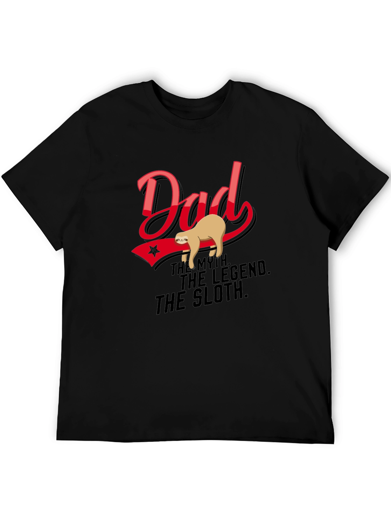 Black Dad: The Myth. The Legend. The Sloth T-Shirt view 5