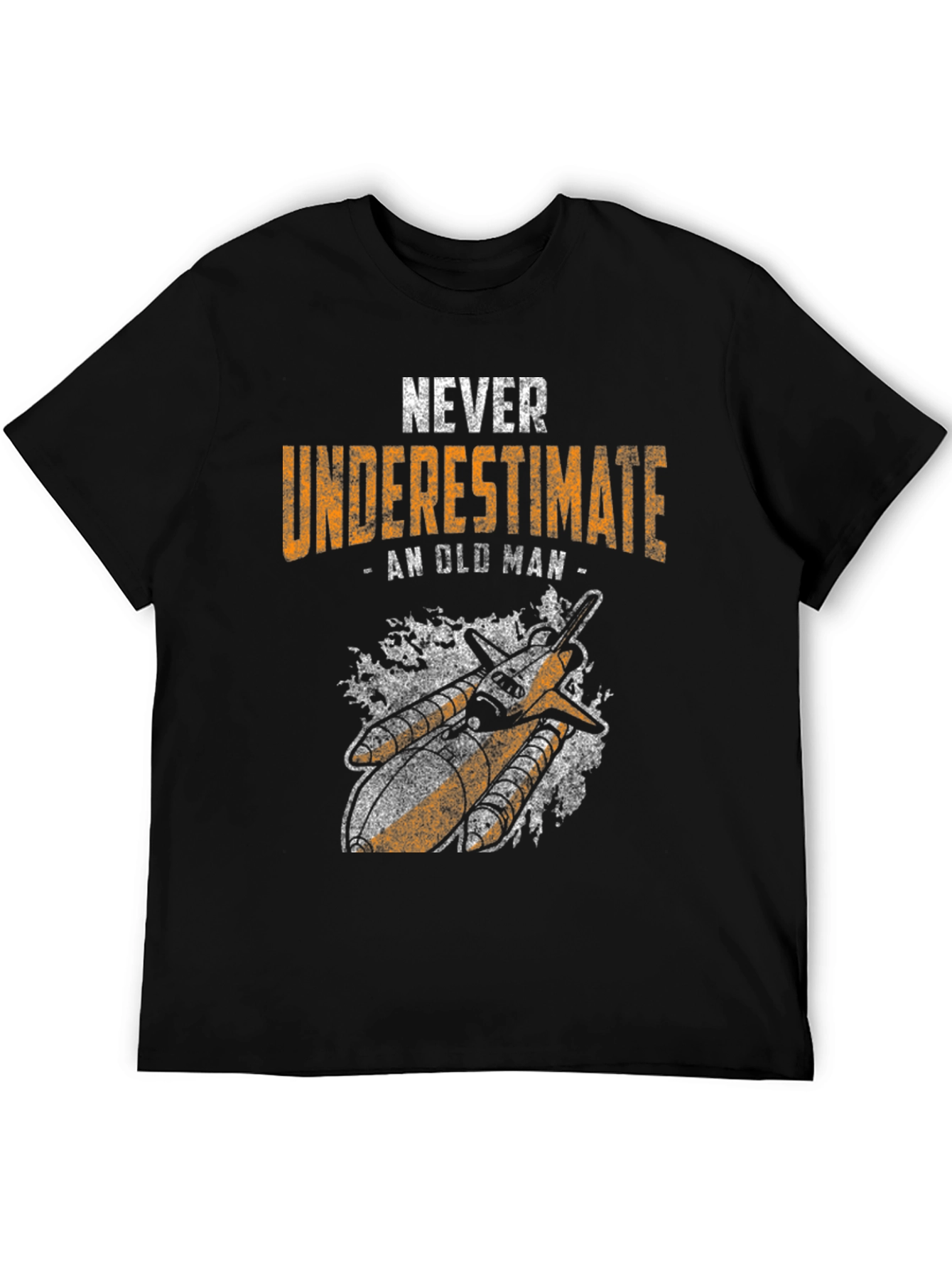 Black Never Underestimate An Old Man T-Shirt view 5