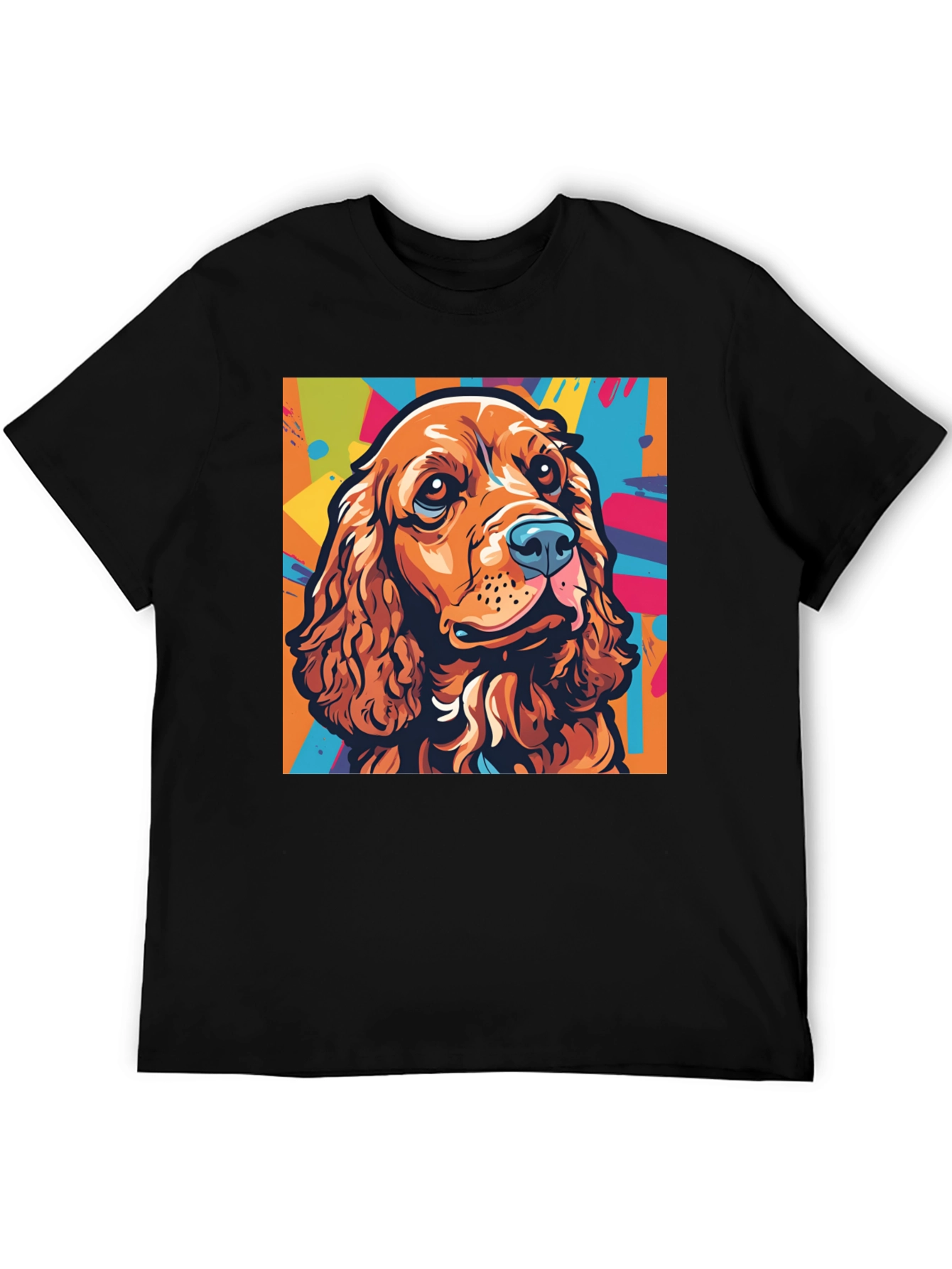 Black Dog Art Graphic Tee - Cocker Spaniel Pop Art T-Shirt view 5