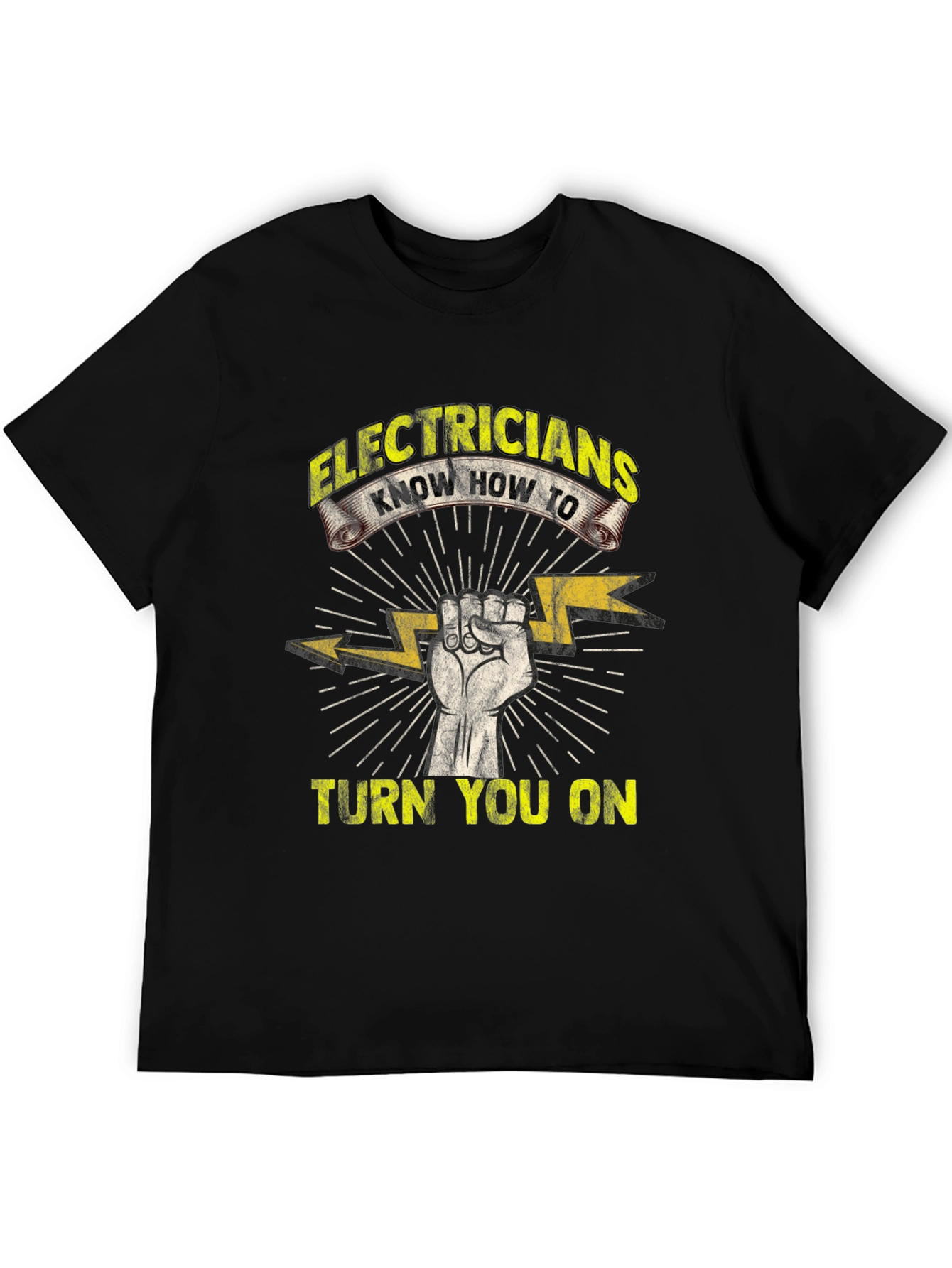 Black Electricians Turn You On T-Shirt Funny Electrician Gift view 5