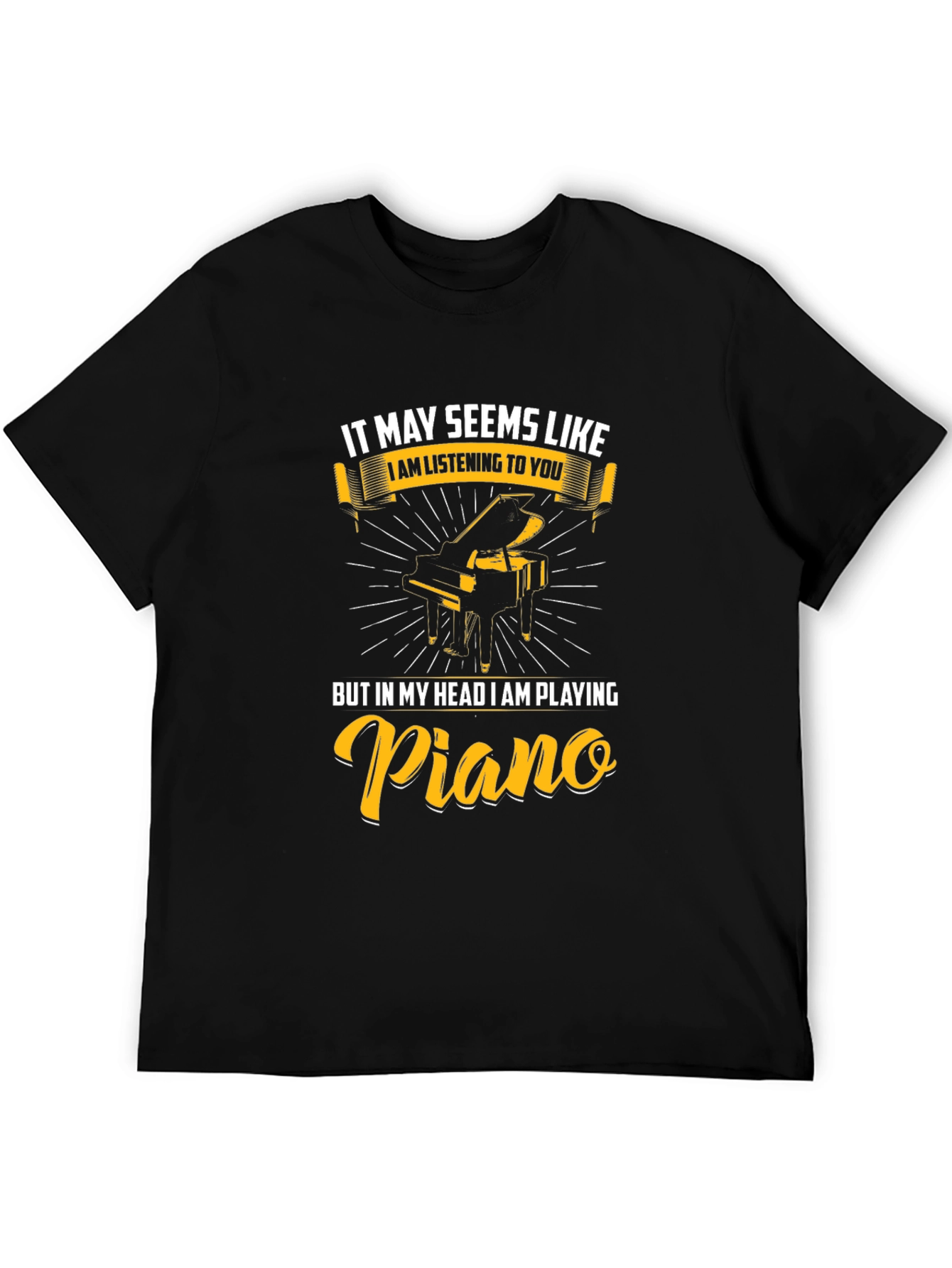 Black Funny Piano Player T-Shirt Musician Gift view 5