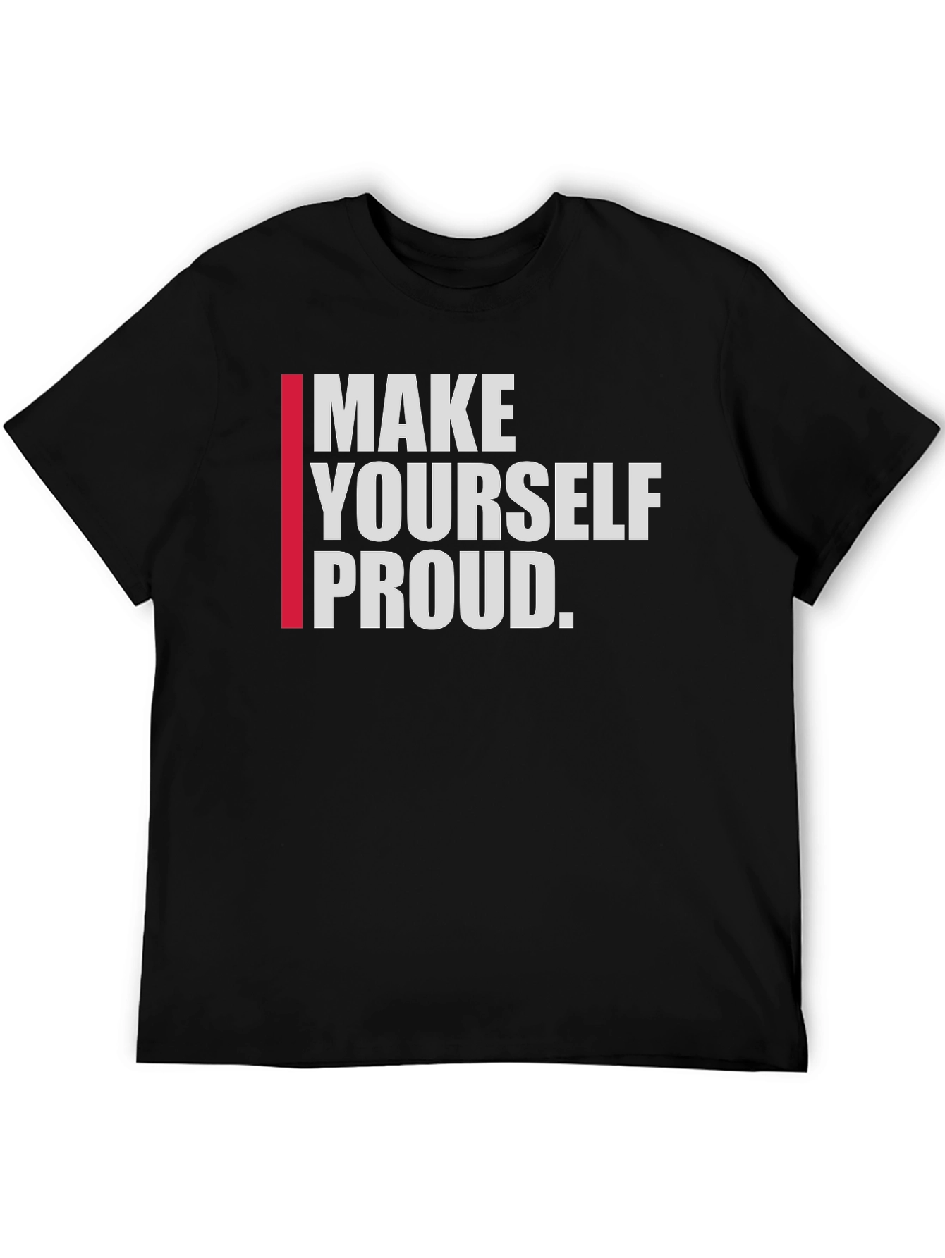 Black Motivational "Make Yourself Proud" Graphic Tee view 5
