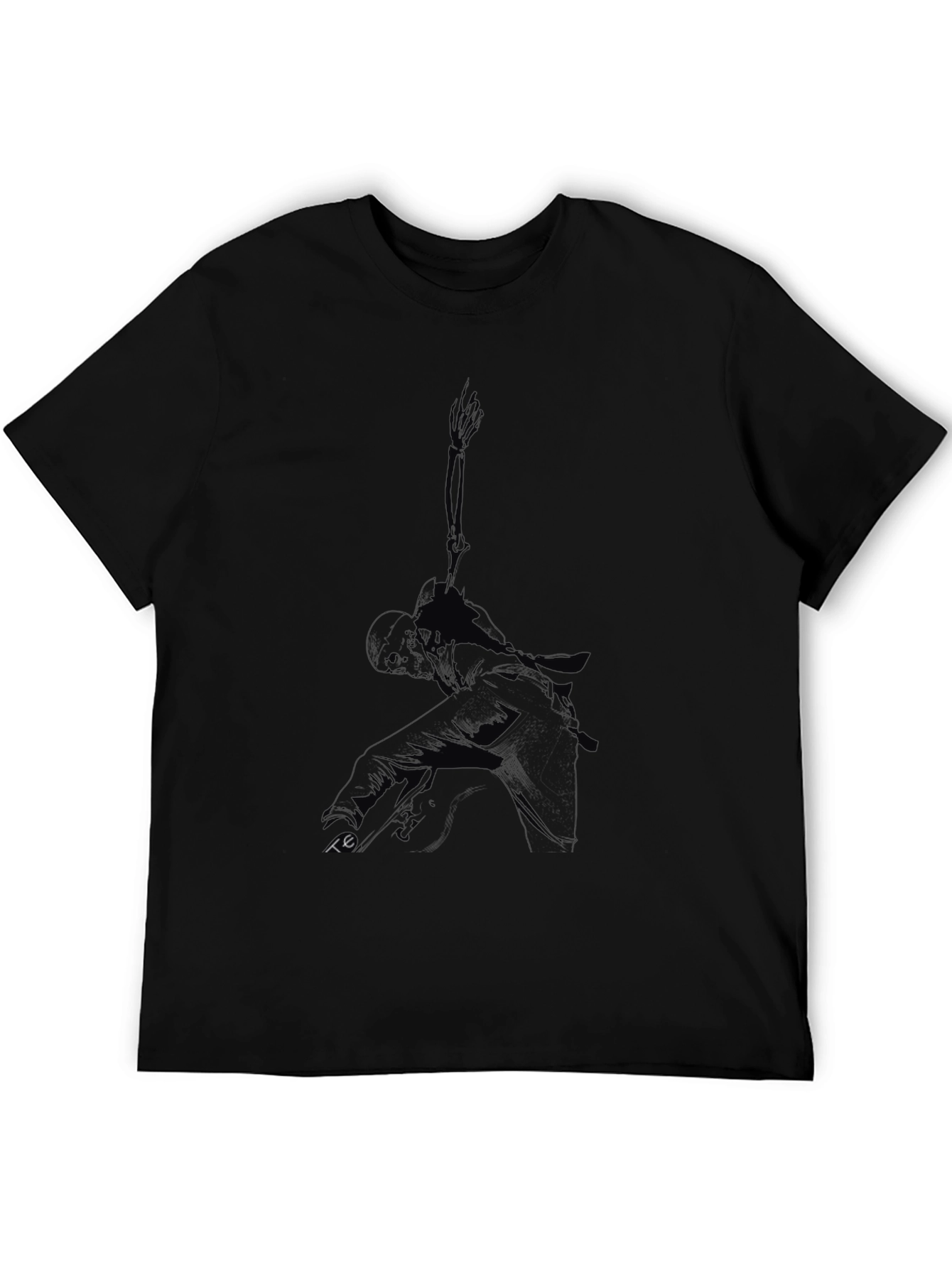Black Men's Black Graphic Tee - Urban Style view 5