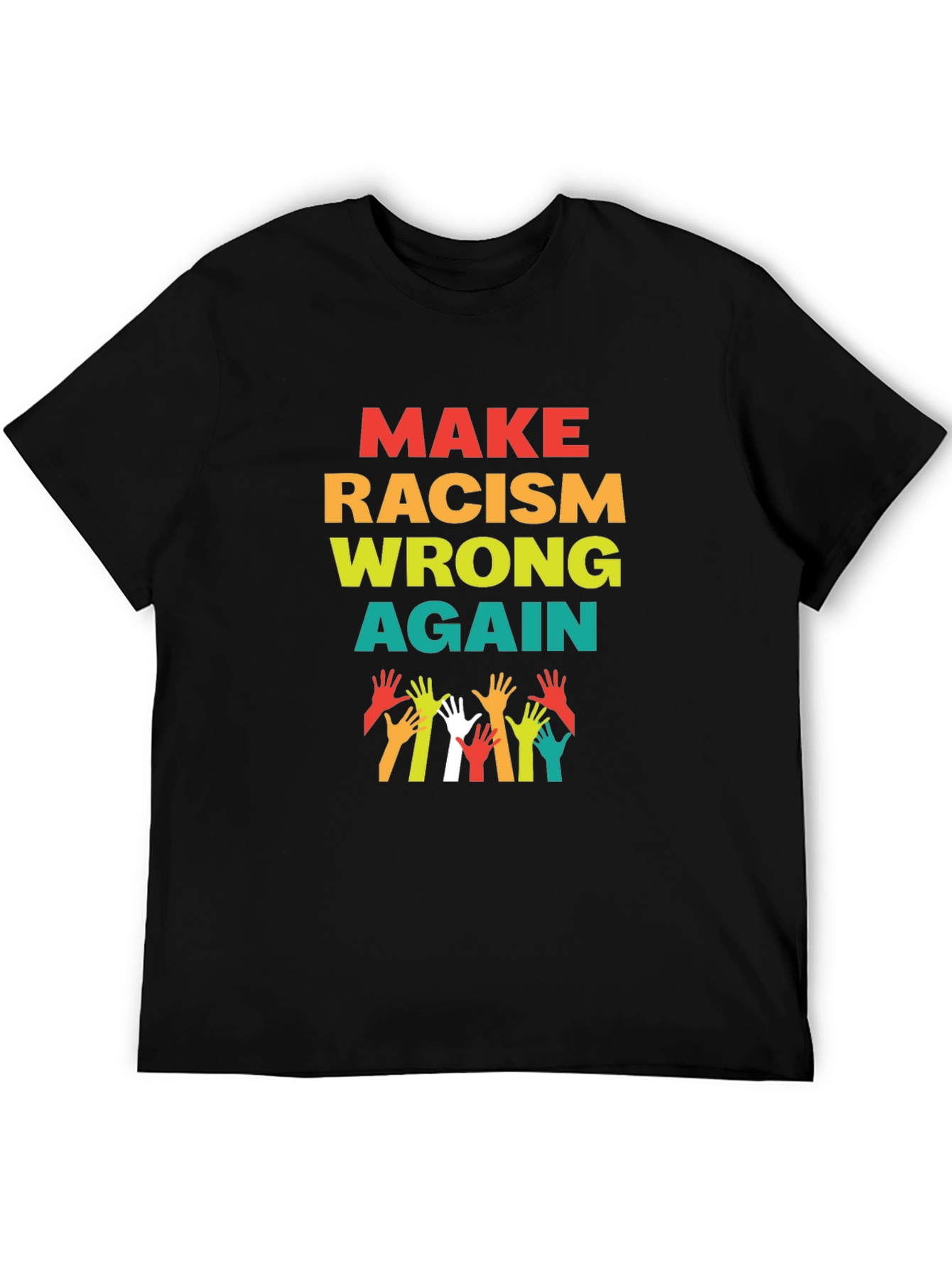 Black Make Racism Wrong Again Graphic Tee view 5