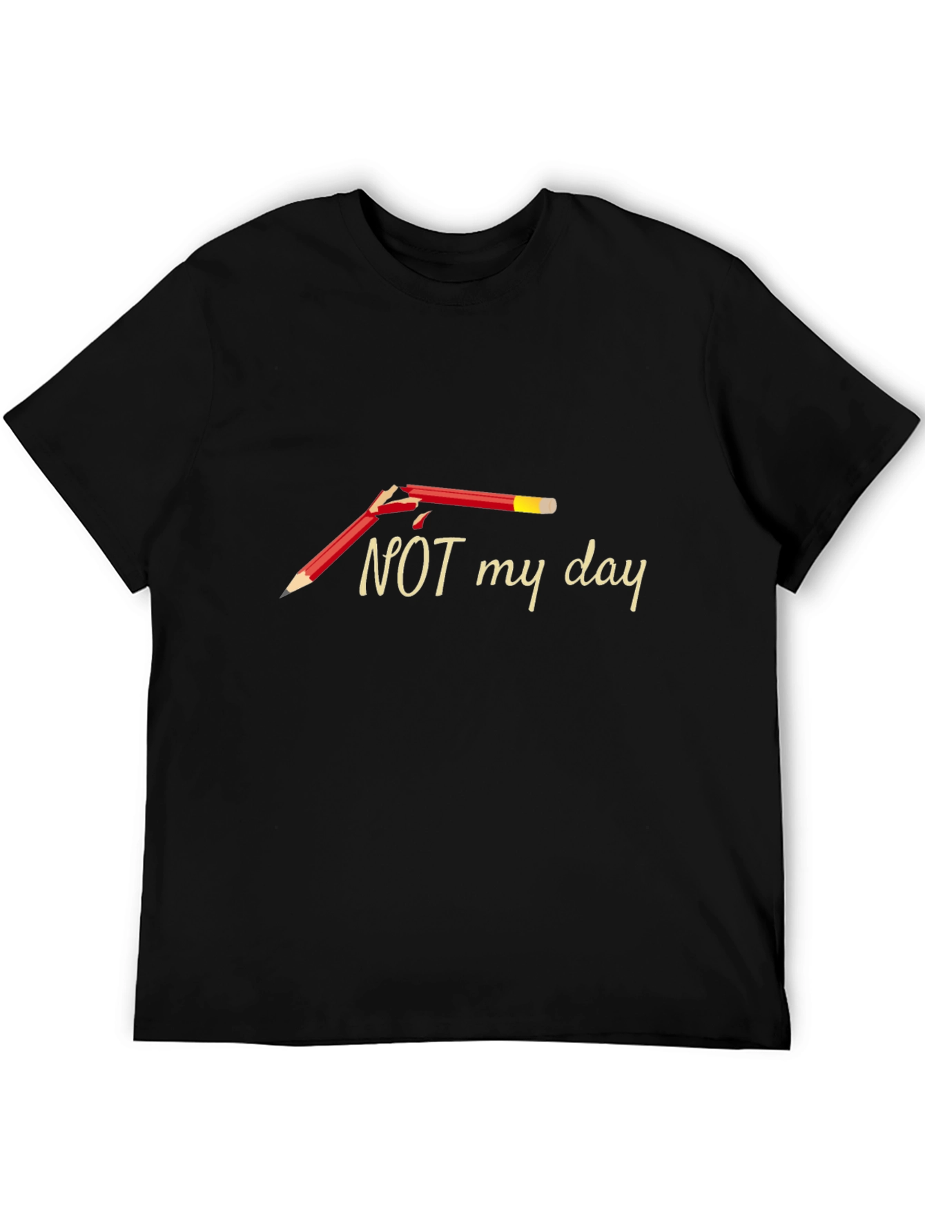 Black Not My Day Broken Pencil Graphic Tee - Unisex view 5