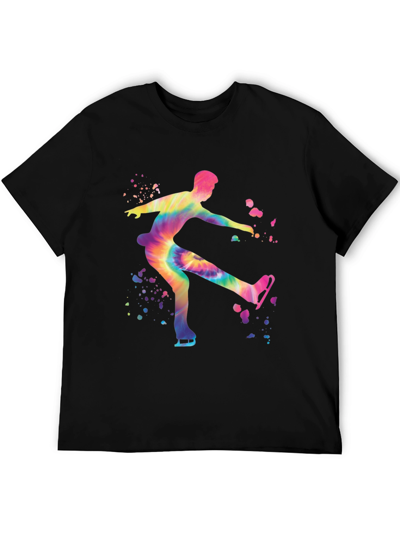 Black Tie-Dye Ice Skater Graphic Tee view 5