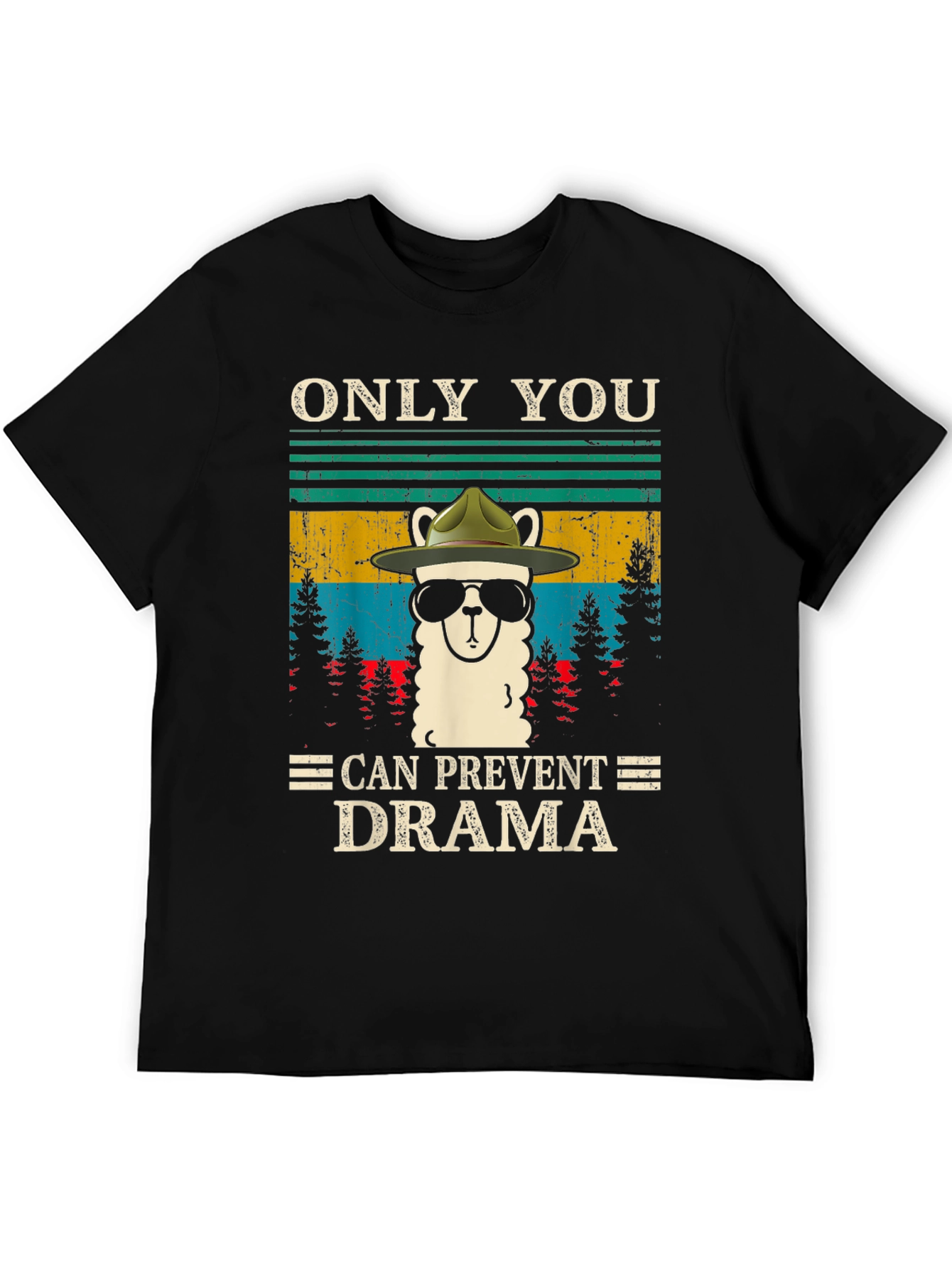 Black Llama Drama Prevention Graphic Tee view 5