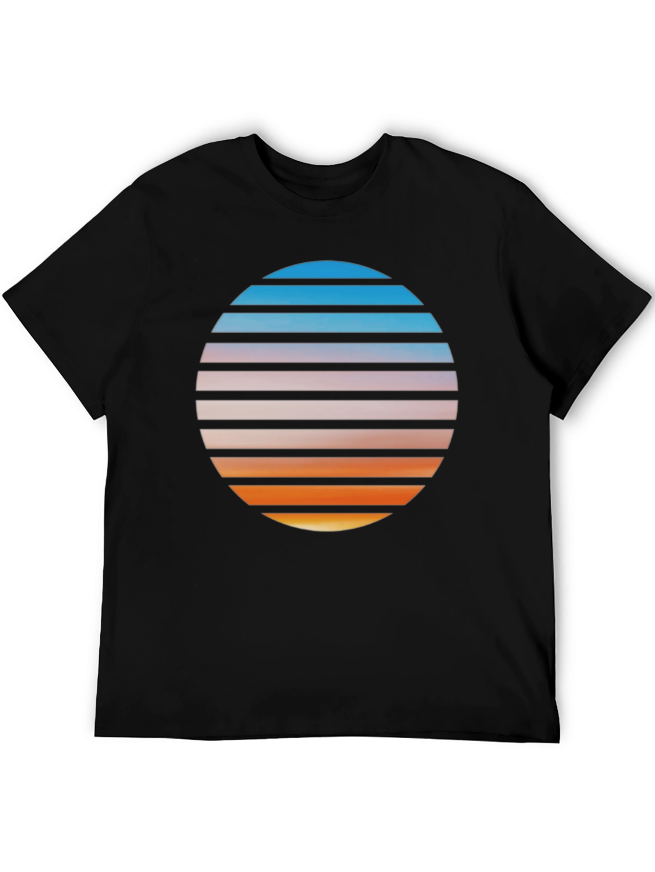 Black Retro Sunset Graphic T-Shirt - Black view 5