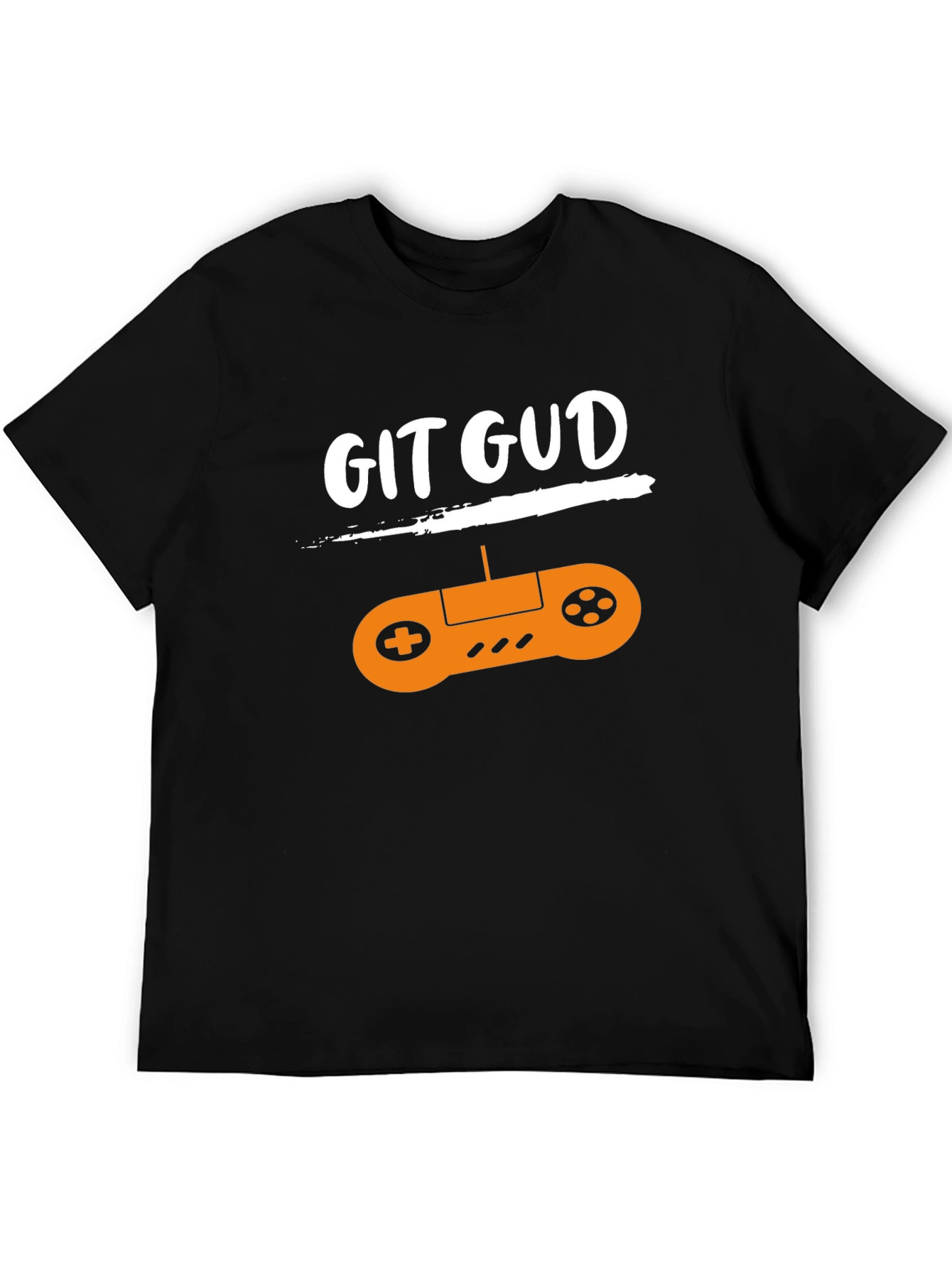 Black Git Gud Gamer T-Shirt - Black Cotton Tee with Controller Design view 5