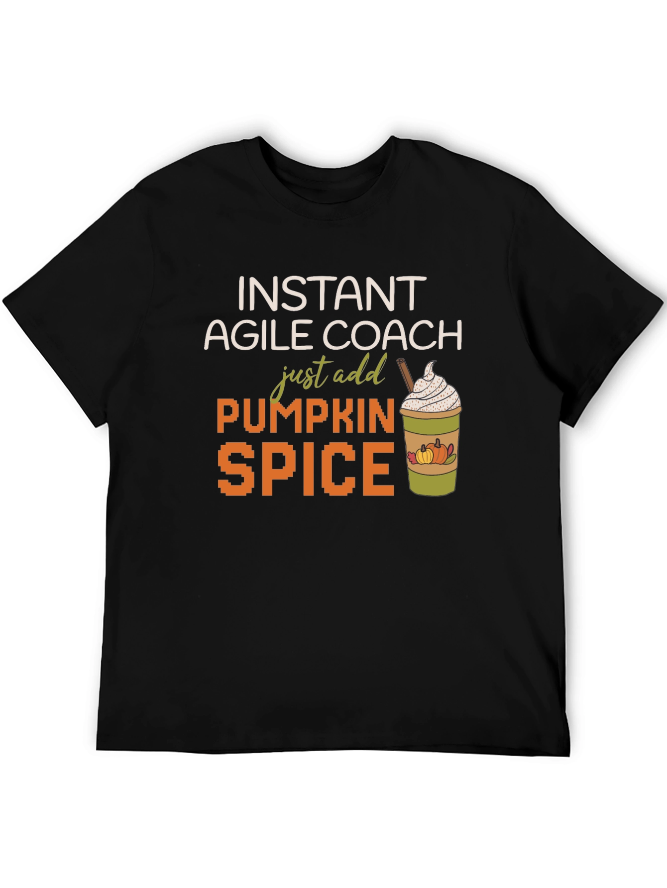 Black Instant Agile Coach Pumpkin Spice T-Shirt view 5