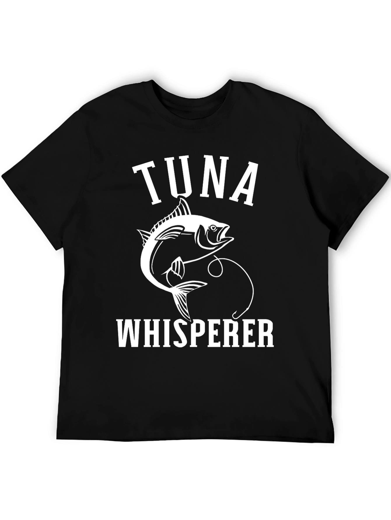 Black Tuna Whisperer Graphic Tee - Black Cotton T-Shirt view 5