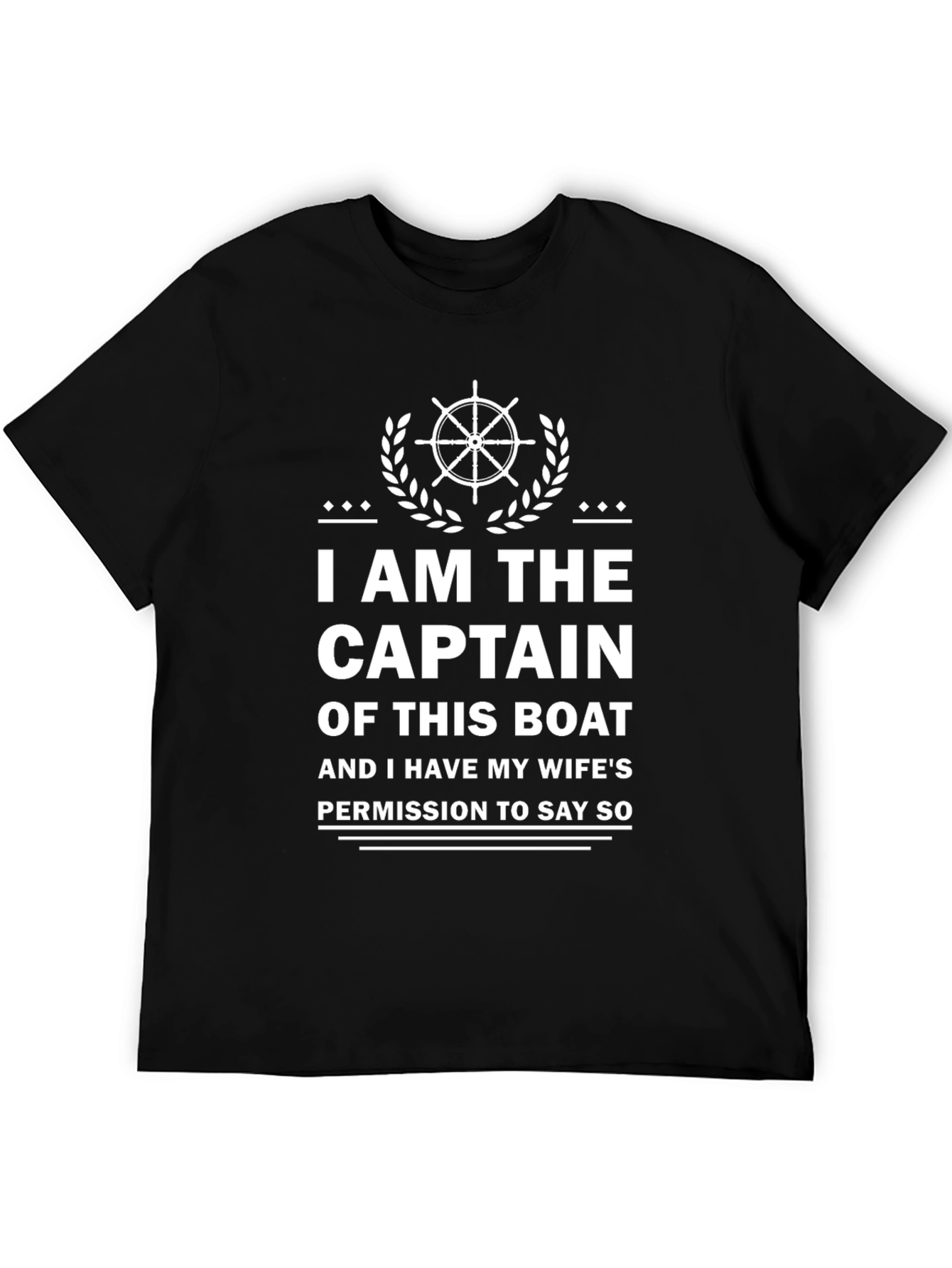 Black Captain of This Boat Funny Graphic Tee view 5