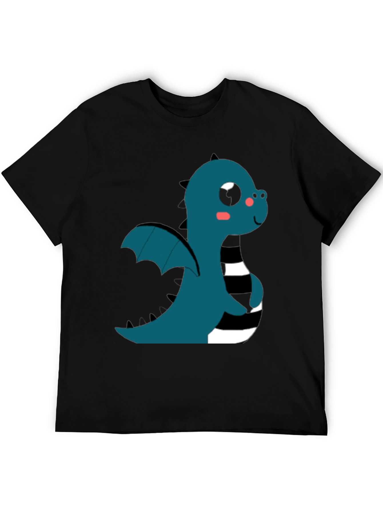 Black Cute Cartoon Dragon T-Shirt view 5