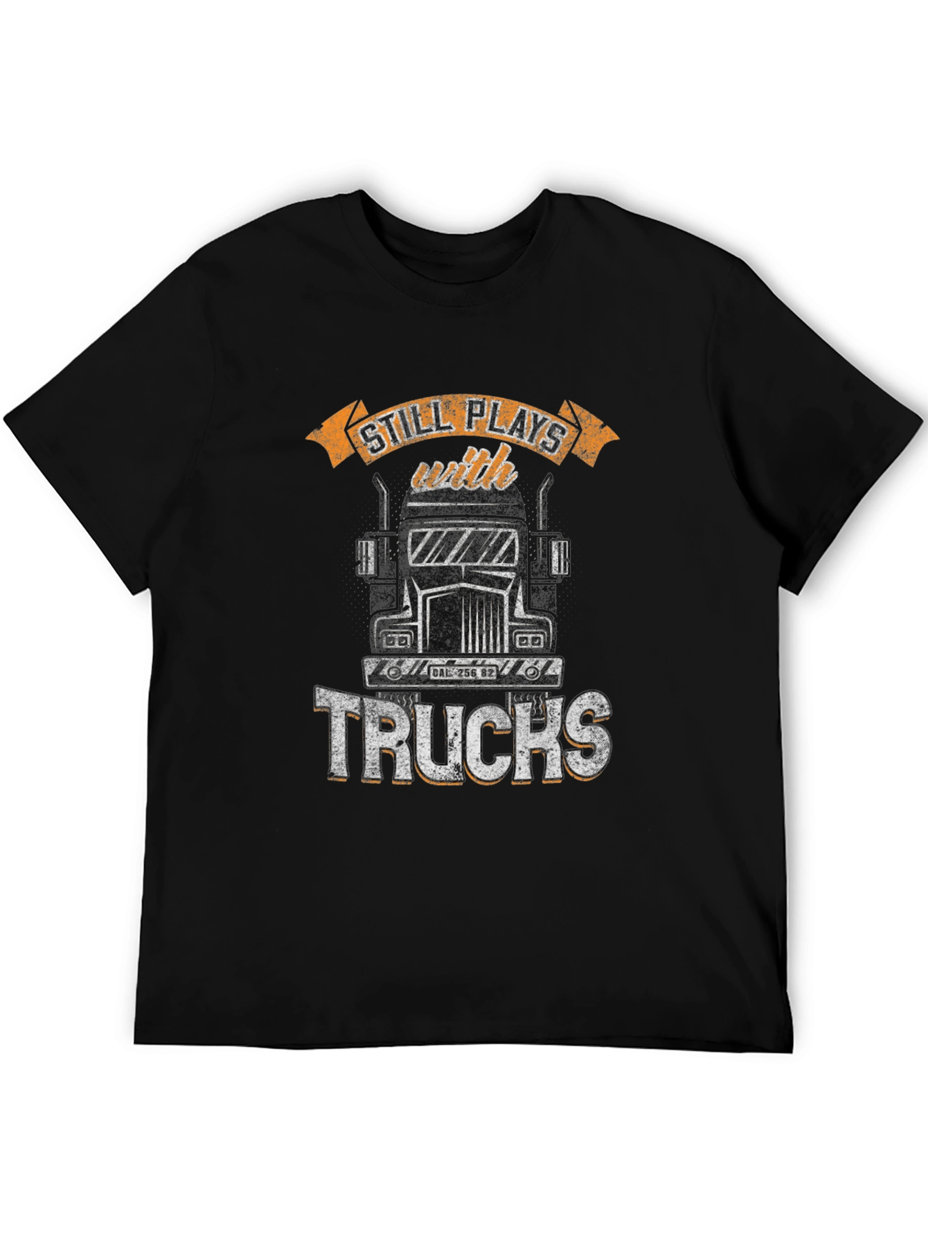 Black Still Plays With Trucks T-Shirt view 5