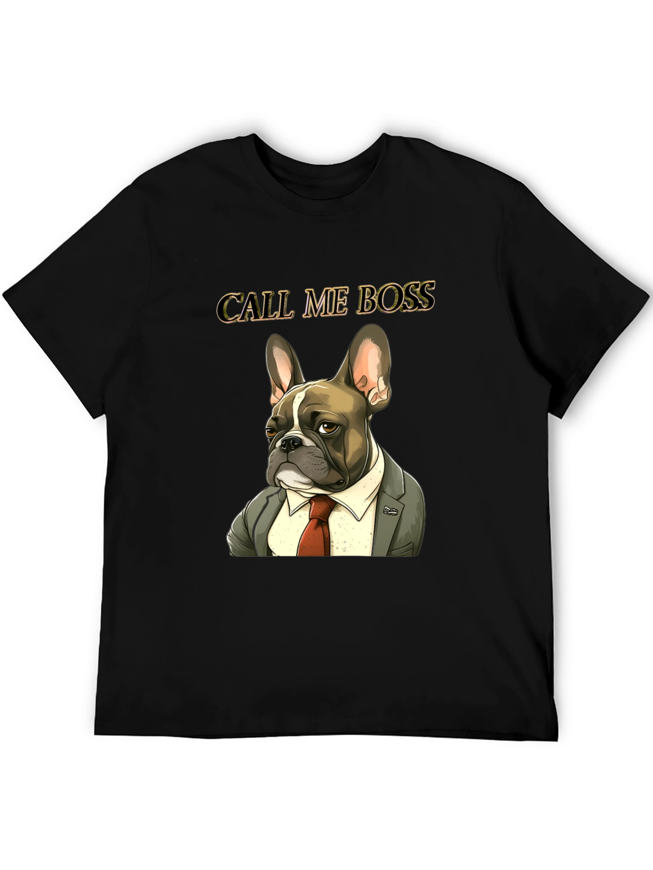 Black Call Me Boss Bulldog Graphic Tee - Black view 5