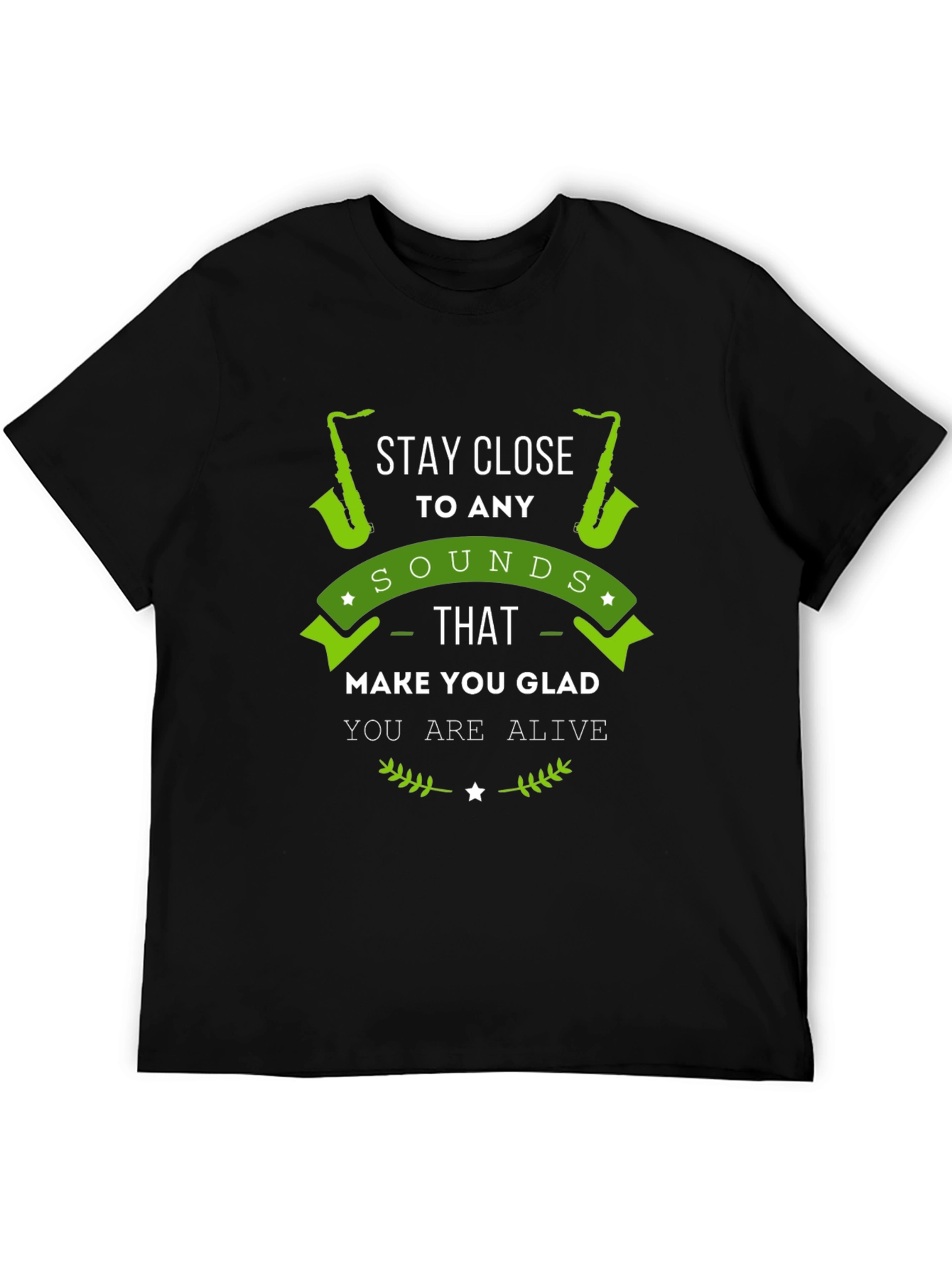 Black Stay Close to Any Sounds T-Shirt view 5