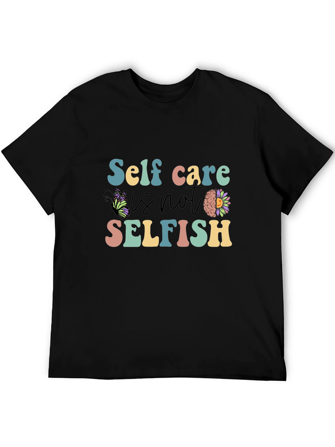 Black Self Care is Not Selfish T-Shirt view 5
