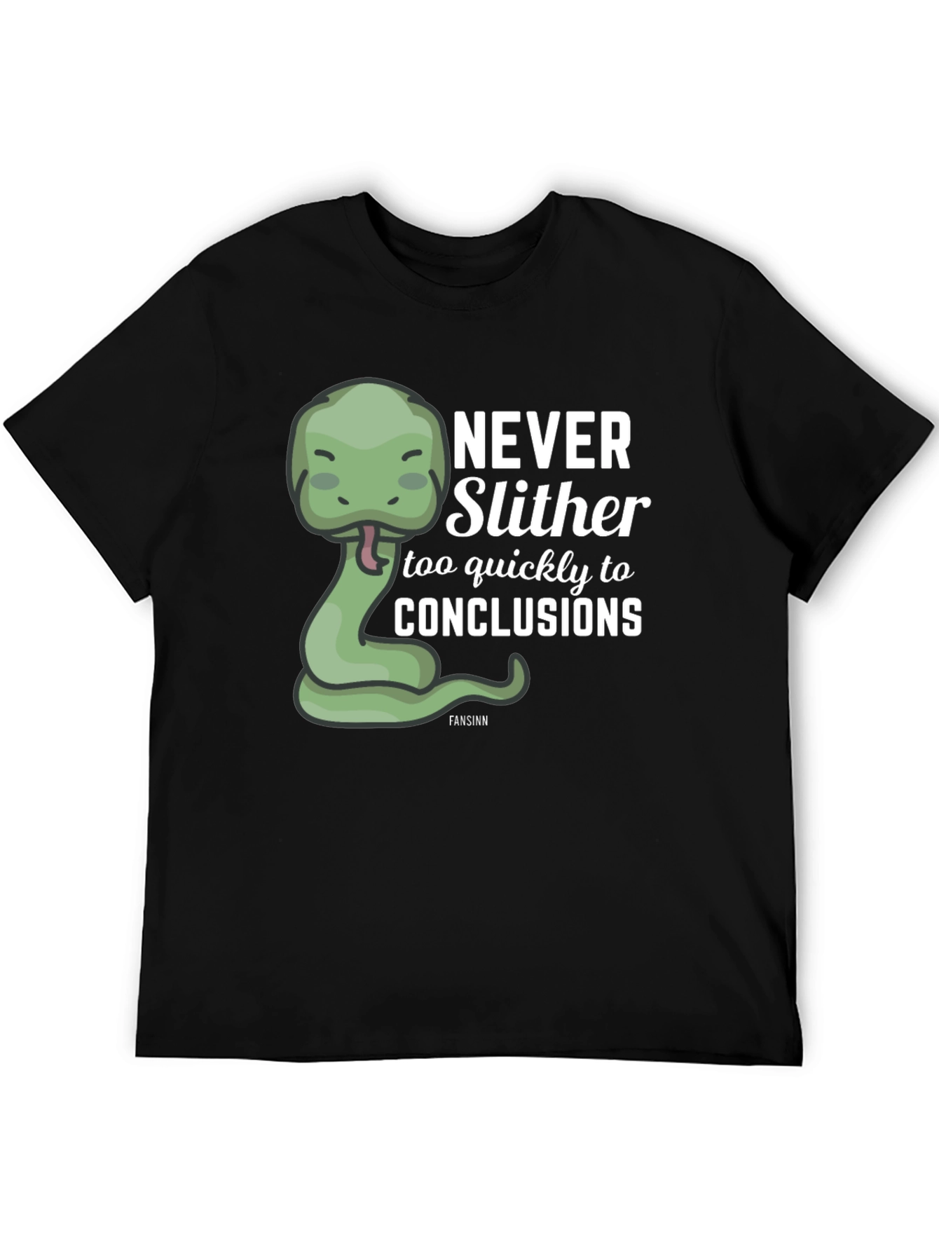 Black Never Slither Funny Graphic T-Shirt view 5