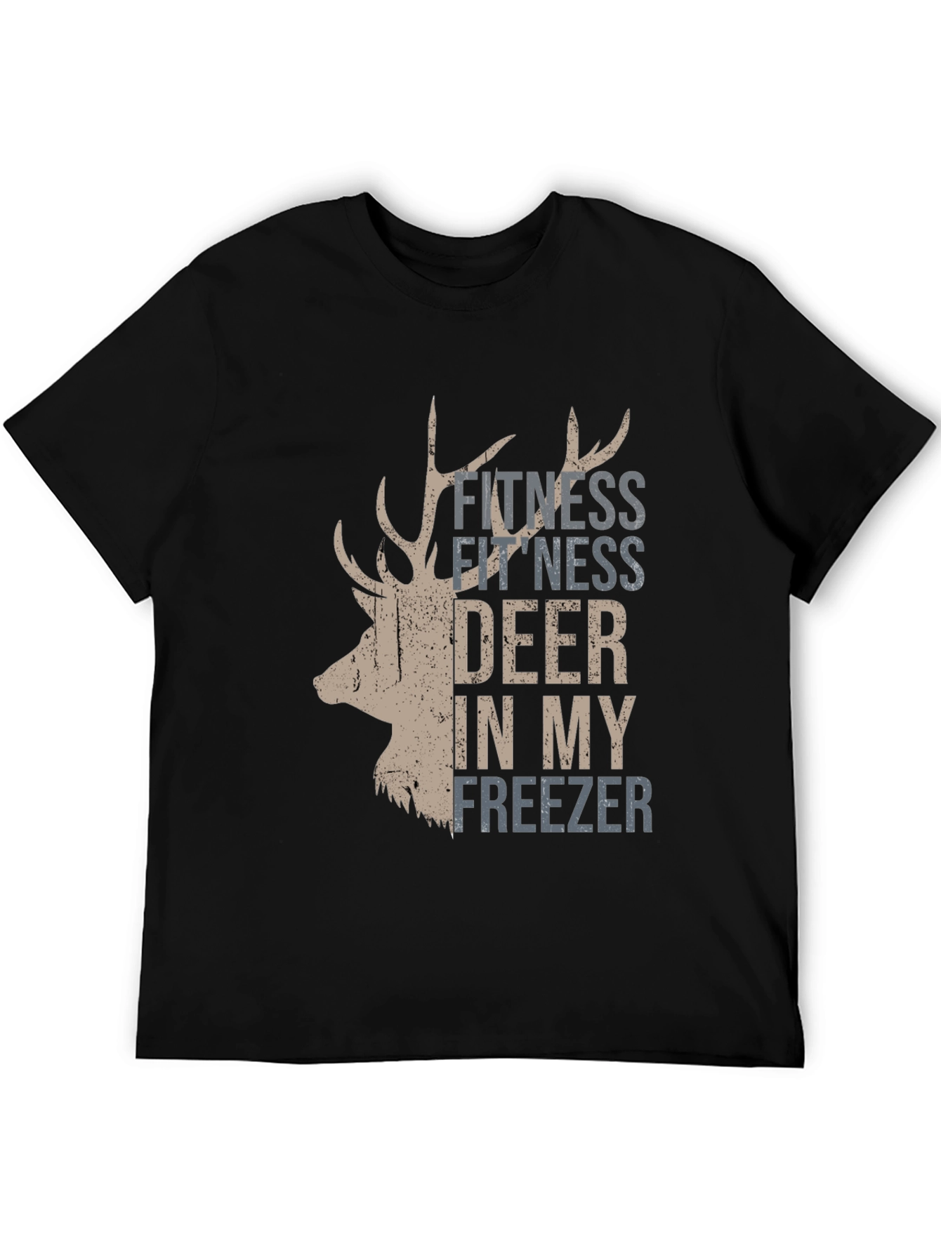 Black Fitness Deer In My Freezer T-Shirt view 5