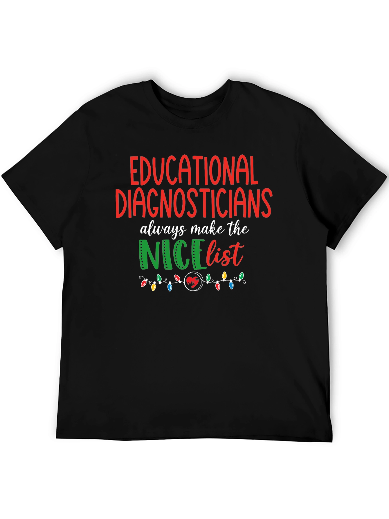 Black Educational Diagnosticians Nice List T-Shirt view 5