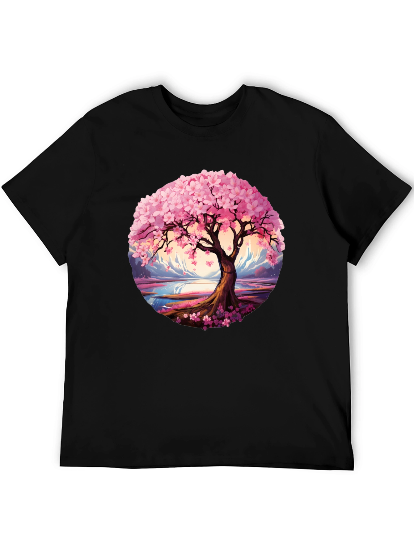 Black Cherry Blossom Tree Graphic Tee view 5